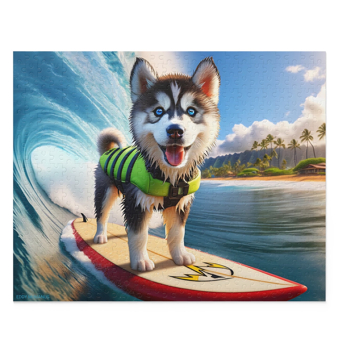 Surf Pups! Surfing Husky Puppy Puzzle 6 - (120, 252, 500-Piece)