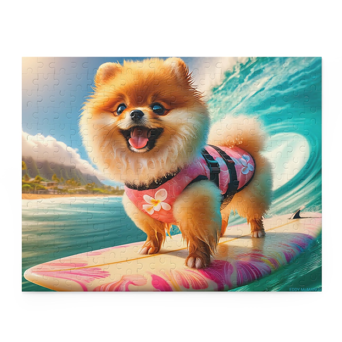 Surf Pups! Surfing Pomeranian Puppy Puzzle 11 - (120, 252, 500-Piece)