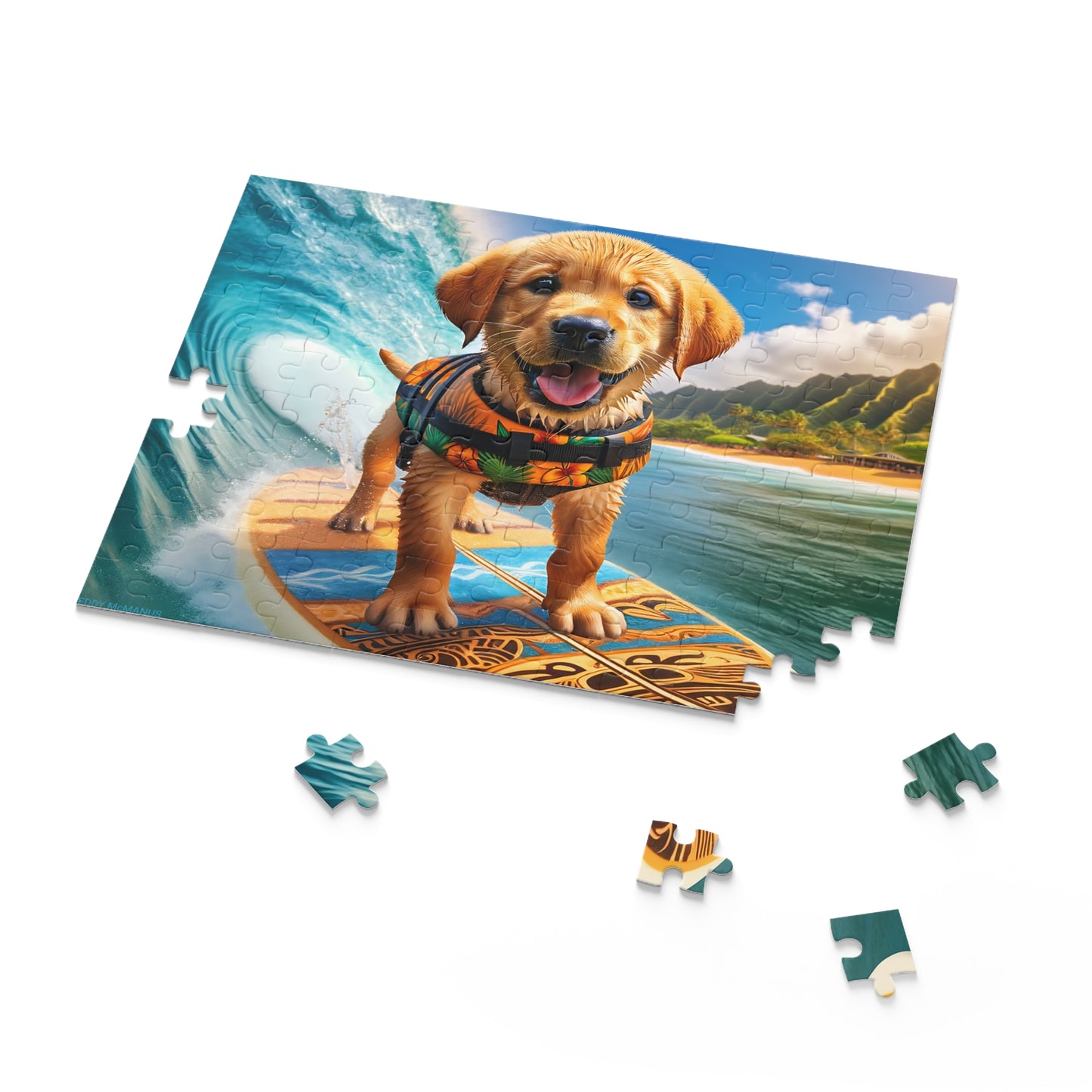 Surf Pups! Surfing Labrador Puppy Puzzle 1 - (120, 252, 500-Piece)