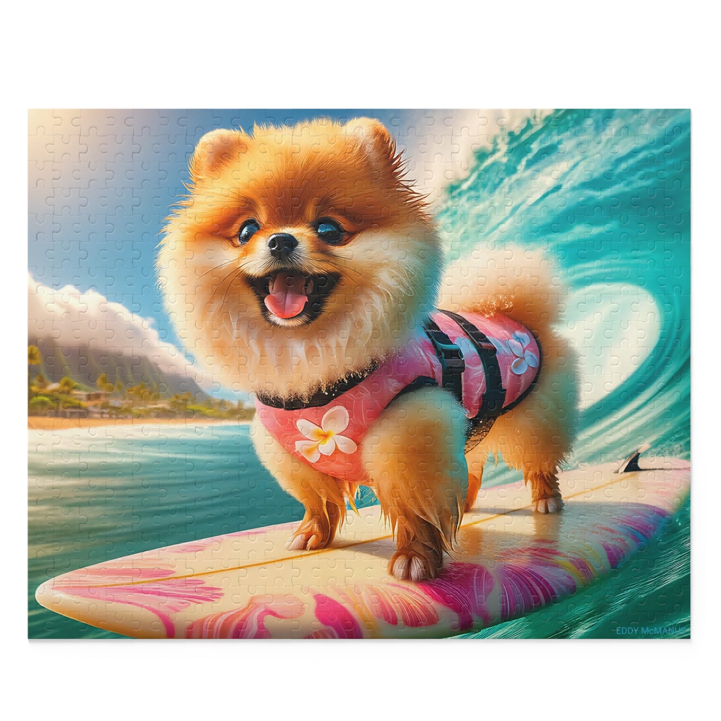 Surf Pups! Surfing Pomeranian Puppy Puzzle 11 - (120, 252, 500-Piece)