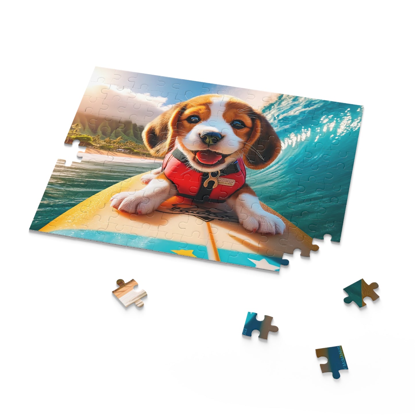 Surf Pups! Surfing Beagle Puppy Puzzle 10 (120, 252, 500-Piece)