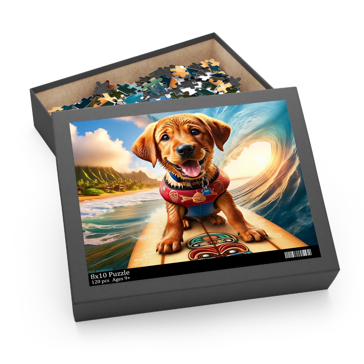 Surf Pups! Surfing Labrador Puppy Puzzle 9 - (120, 252, 500-Piece)