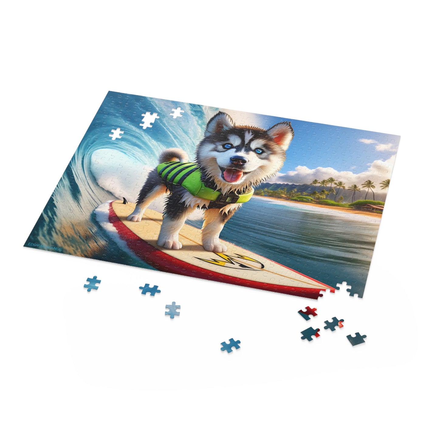 Surf Pups! Surfing Husky Puppy Puzzle 6 - (120, 252, 500-Piece)