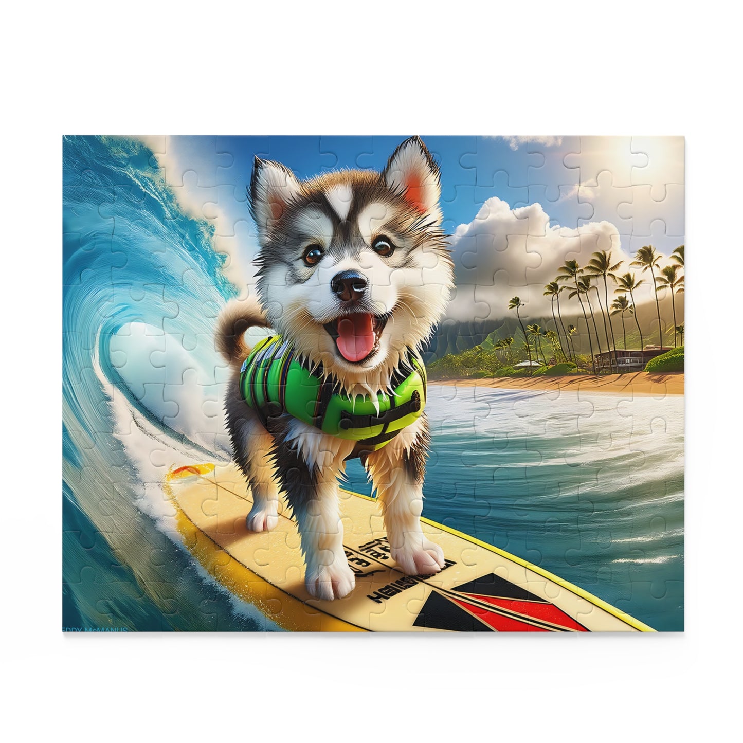 Surf Pups! Surfing Husky Puppy Puzzle 8 - (120, 252, 500-Piece)