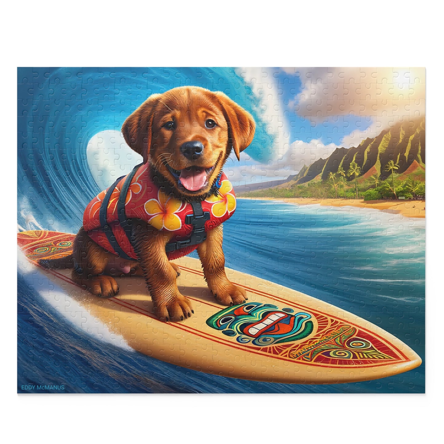 Surf Pups! Surfing Labrador Puppy Puzzle 11 - (120, 252, 500-Piece)