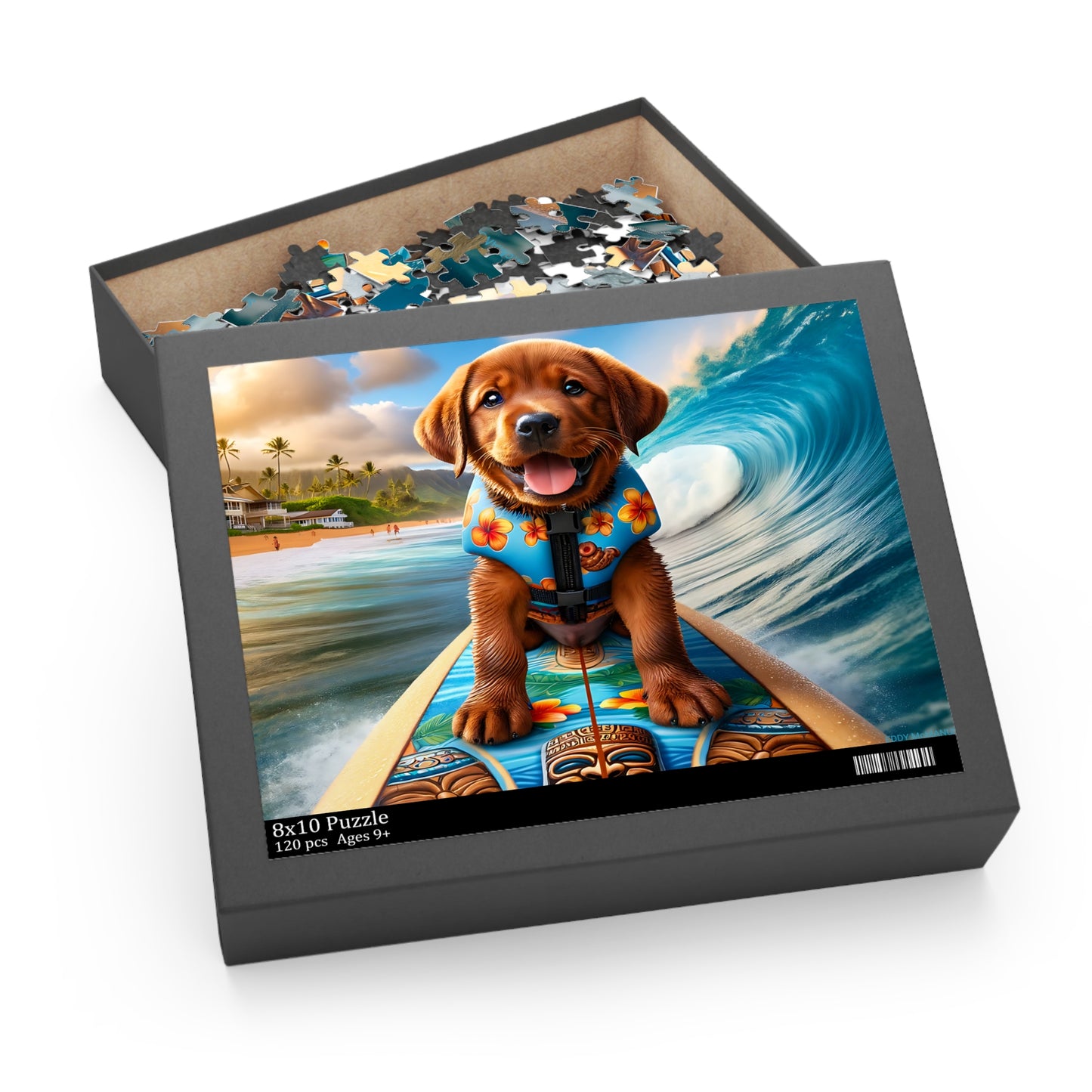 Surf Pups! Surfing Labrador Puppy Puzzle 8 - (120, 252, 500-Piece)