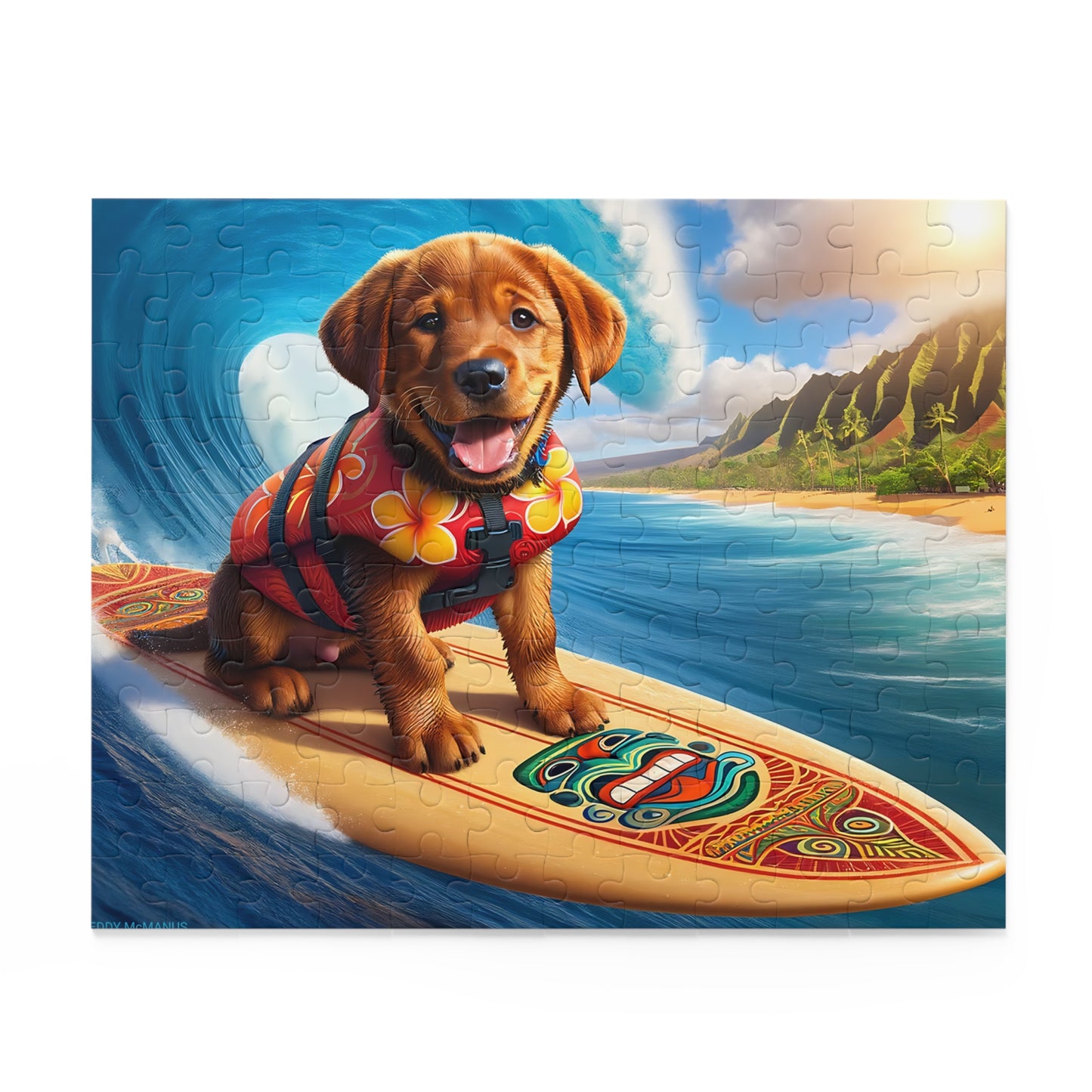 Surf Pups! Surfing Labrador Puppy Puzzle 11 - (120, 252, 500-Piece)