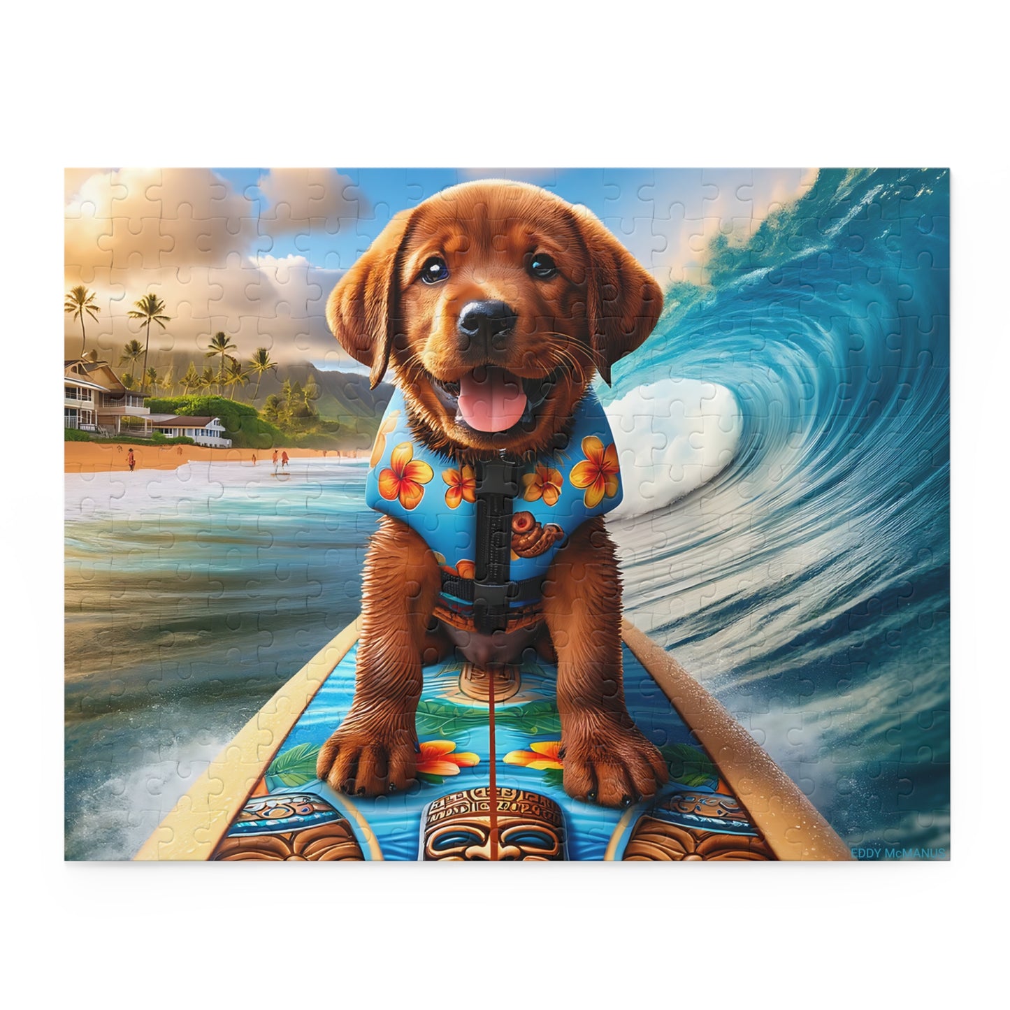 Surf Pups! Surfing Labrador Puppy Puzzle 8 - (120, 252, 500-Piece)