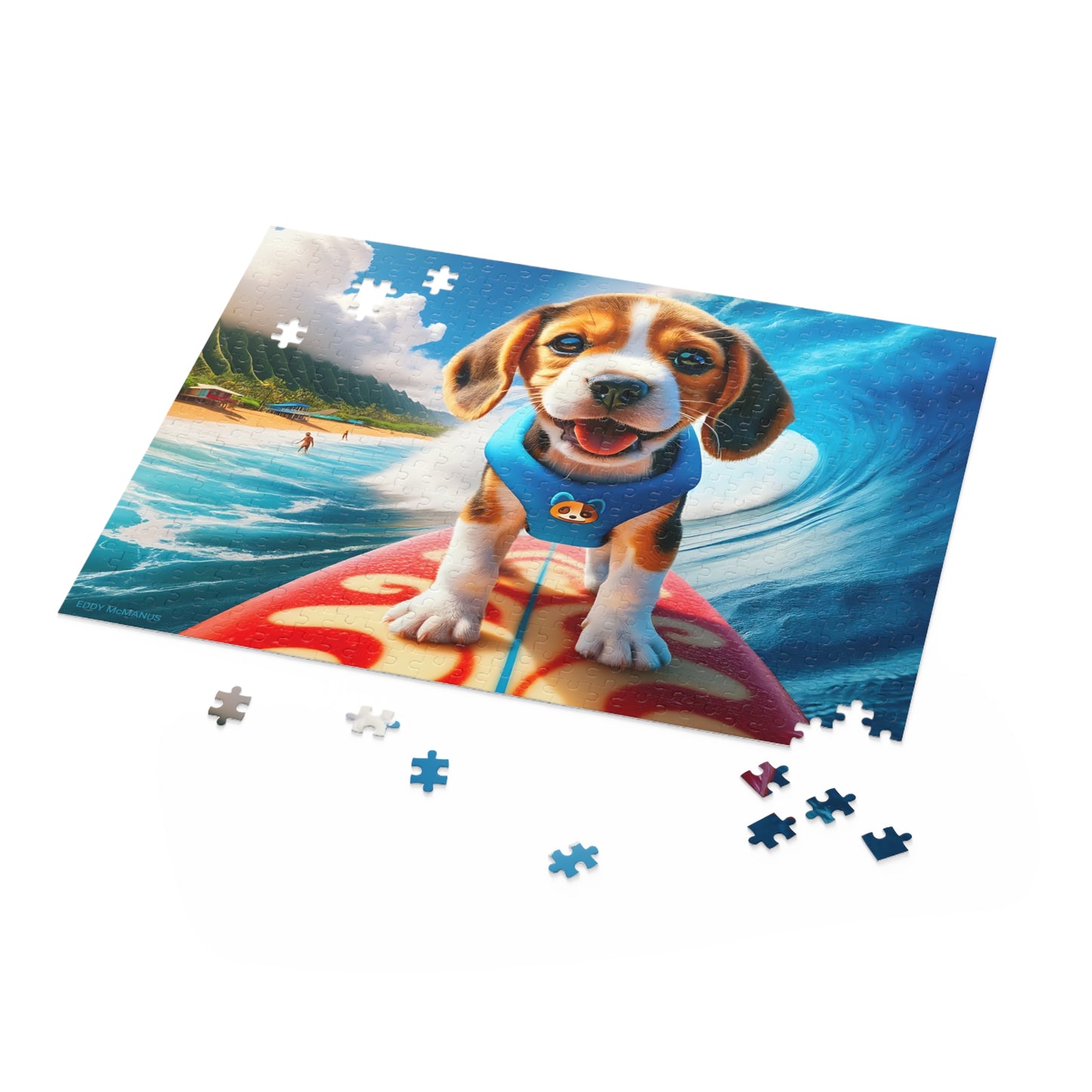 Surf Pups! Surfing Beagle Puppy Puzzle 4 (120, 252, 500-Piece)