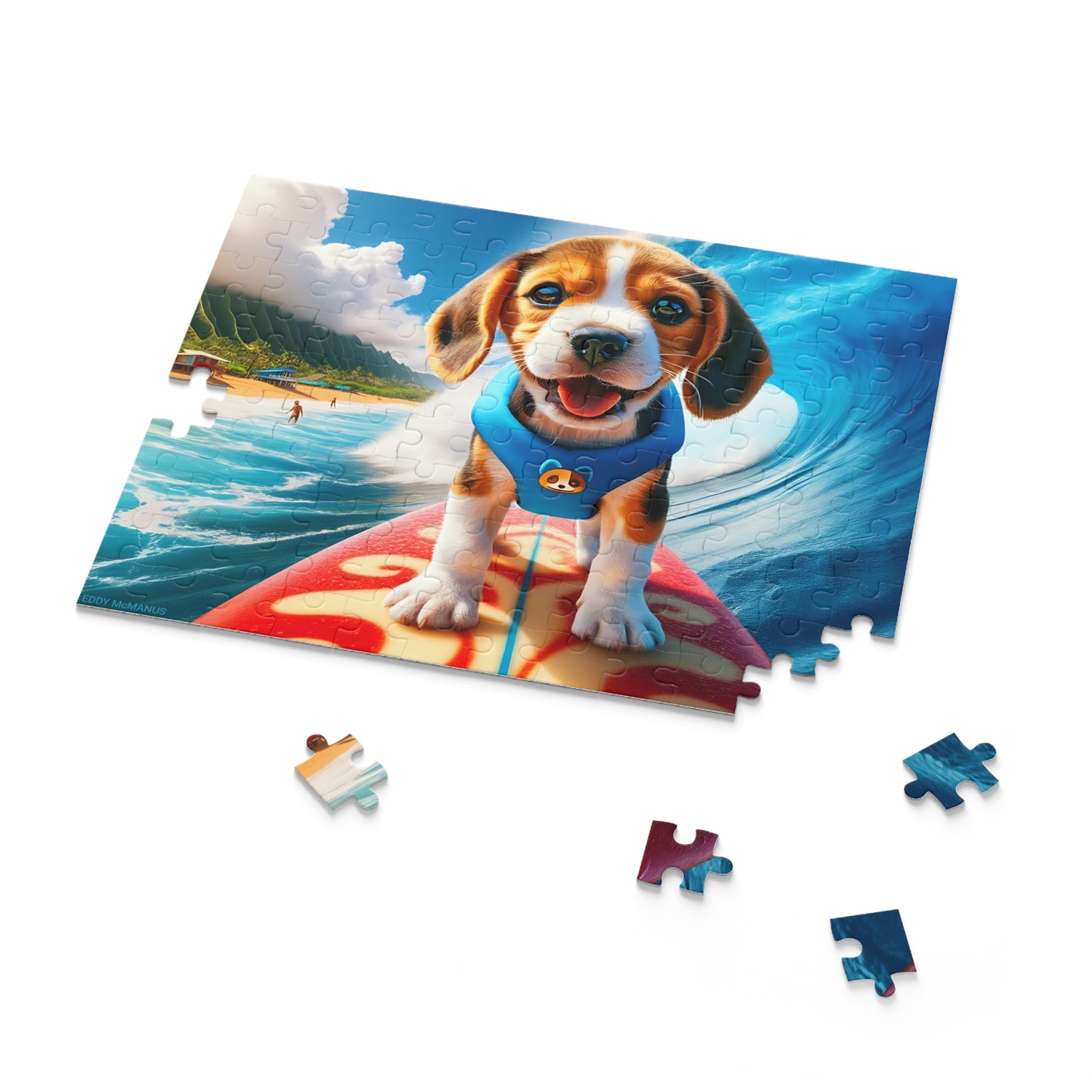 Surf Pups! Surfing Beagle Puppy Puzzle 4 (120, 252, 500-Piece)