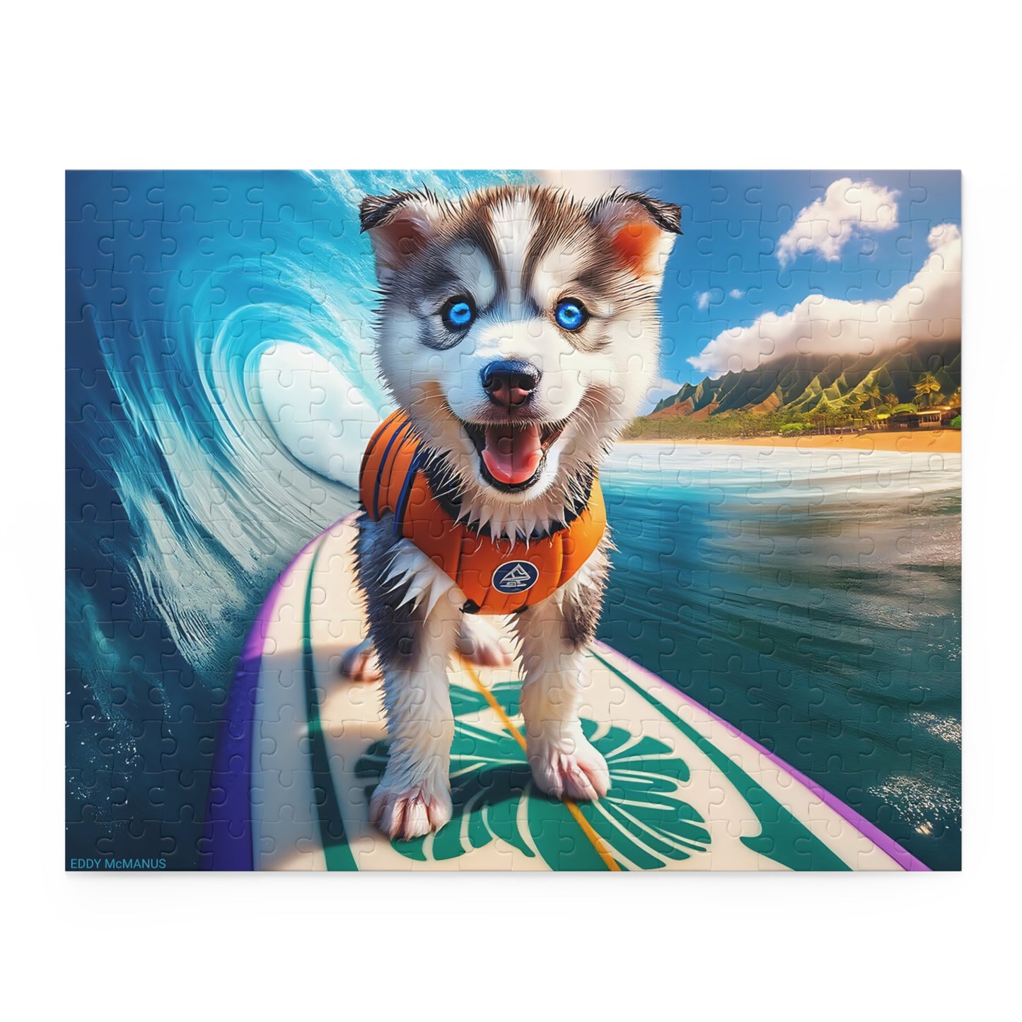 Surf Pups! Surfing Husky Puppy Puzzle 11 - (120, 252, 500-Piece)
