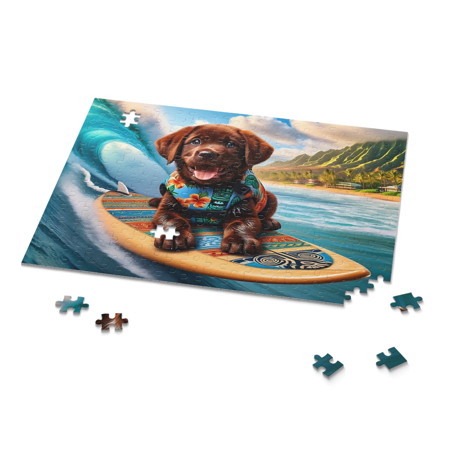 Surf Pups! Surfing Labrador Puppy Puzzle 7 - (120, 252, 500-Piece)