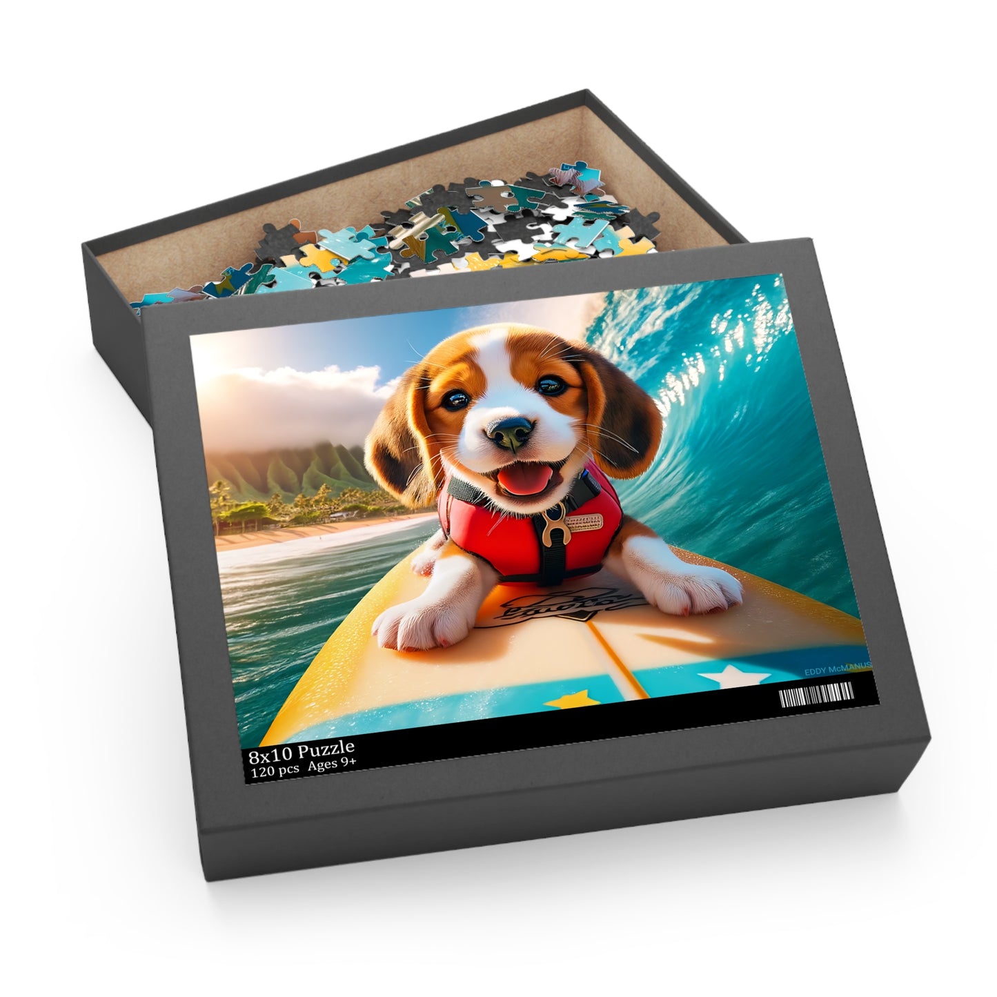 Surf Pups! Surfing Beagle Puppy Puzzle 10 (120, 252, 500-Piece)