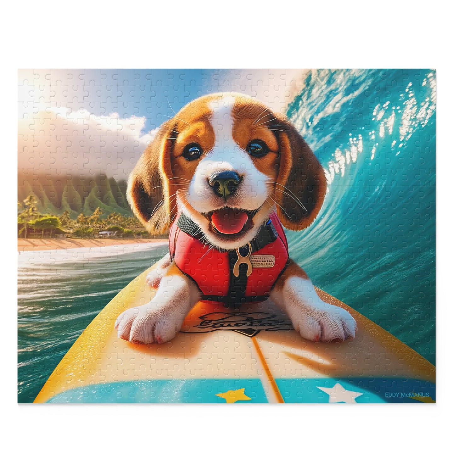 Surf Pups! Surfing Beagle Puppy Puzzle 10 (120, 252, 500-Piece)