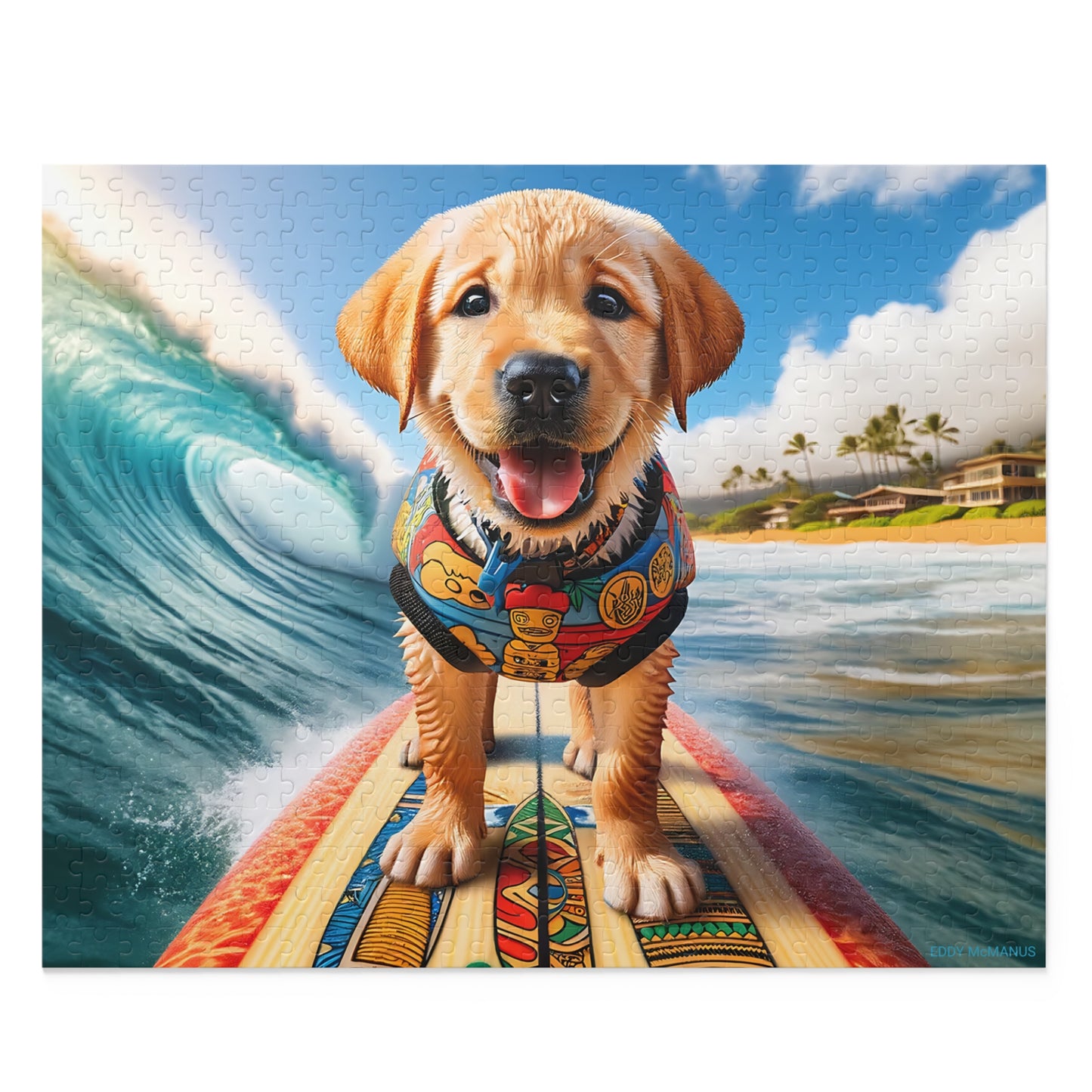 Surf Pups! Surfing Labrador Puppy Puzzle 4 - (120, 252, 500-Piece)
