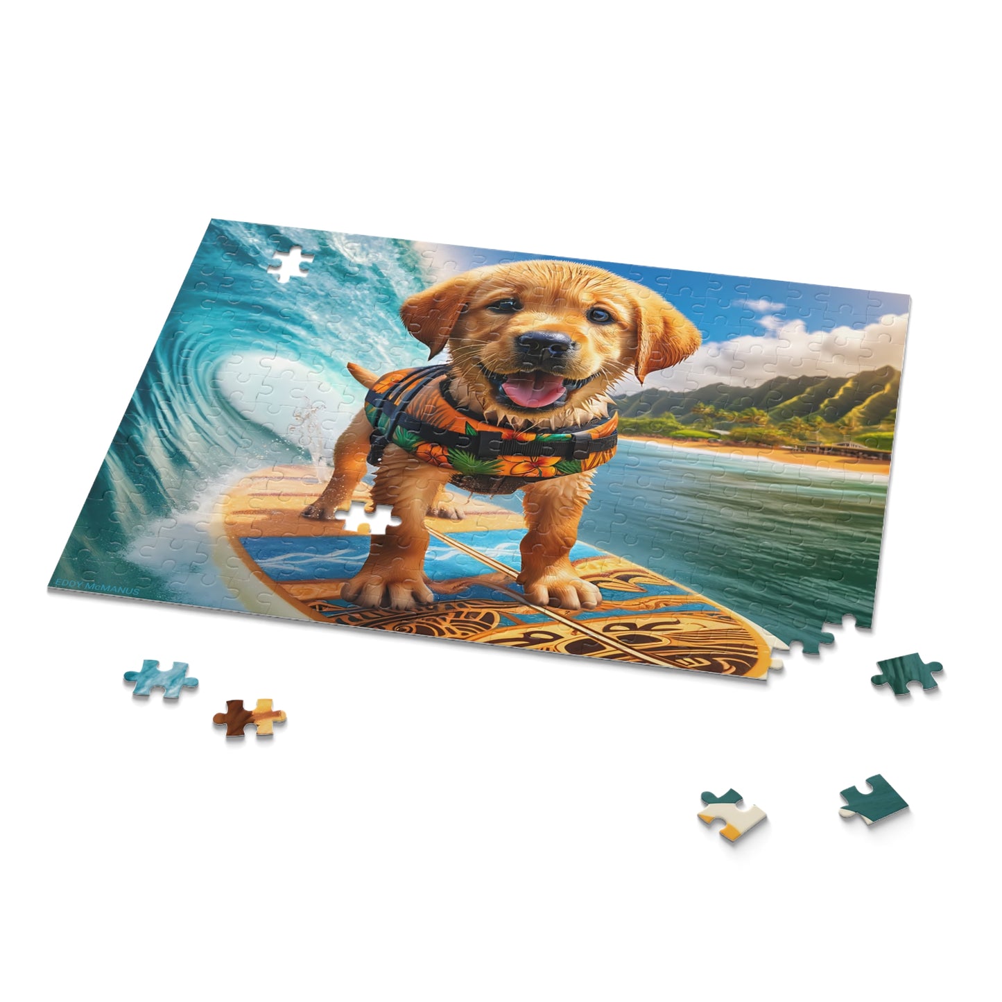 Surf Pups! Surfing Labrador Puppy Puzzle 1 - (120, 252, 500-Piece)