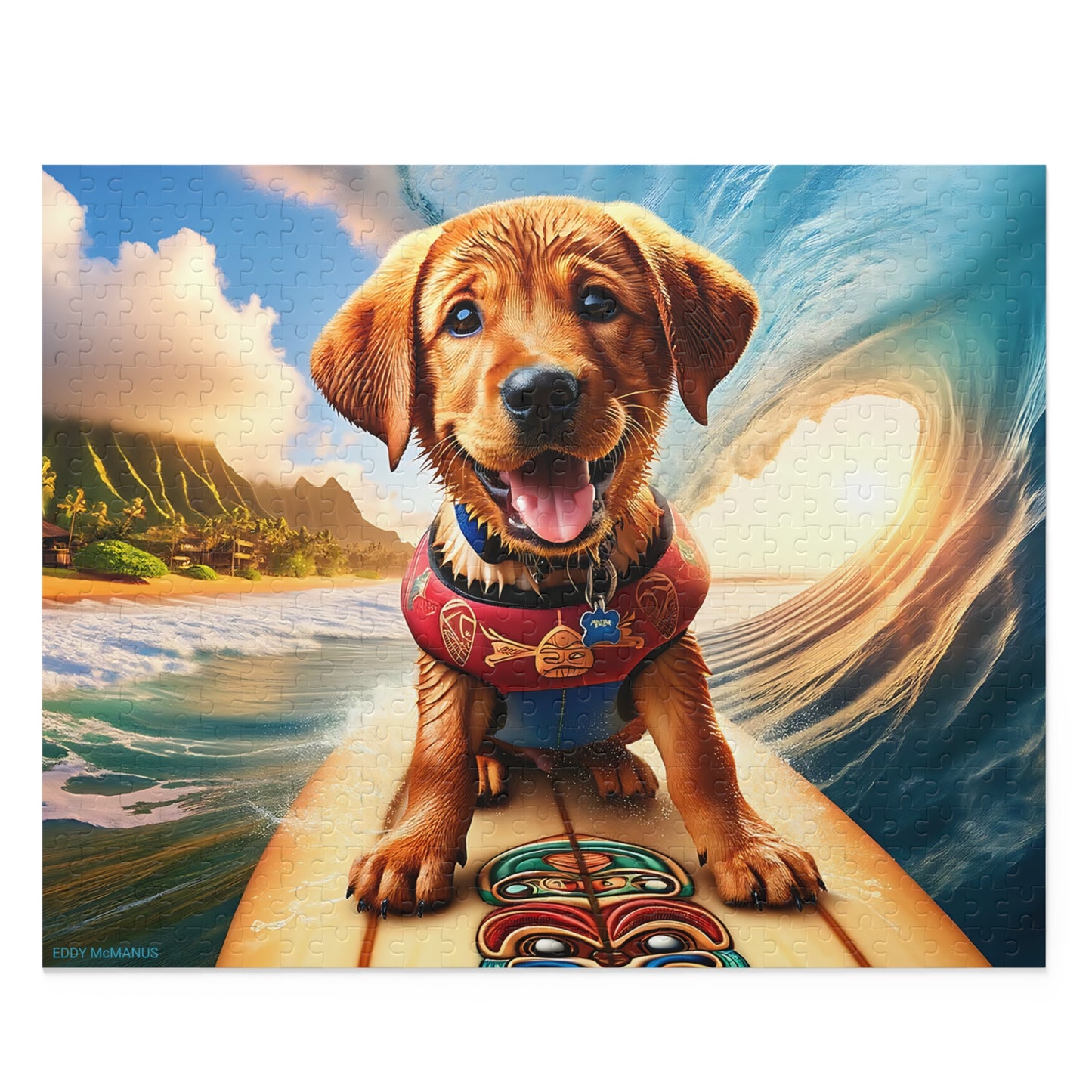 Surf Pups! Surfing Labrador Puppy Puzzle 9 - (120, 252, 500-Piece)