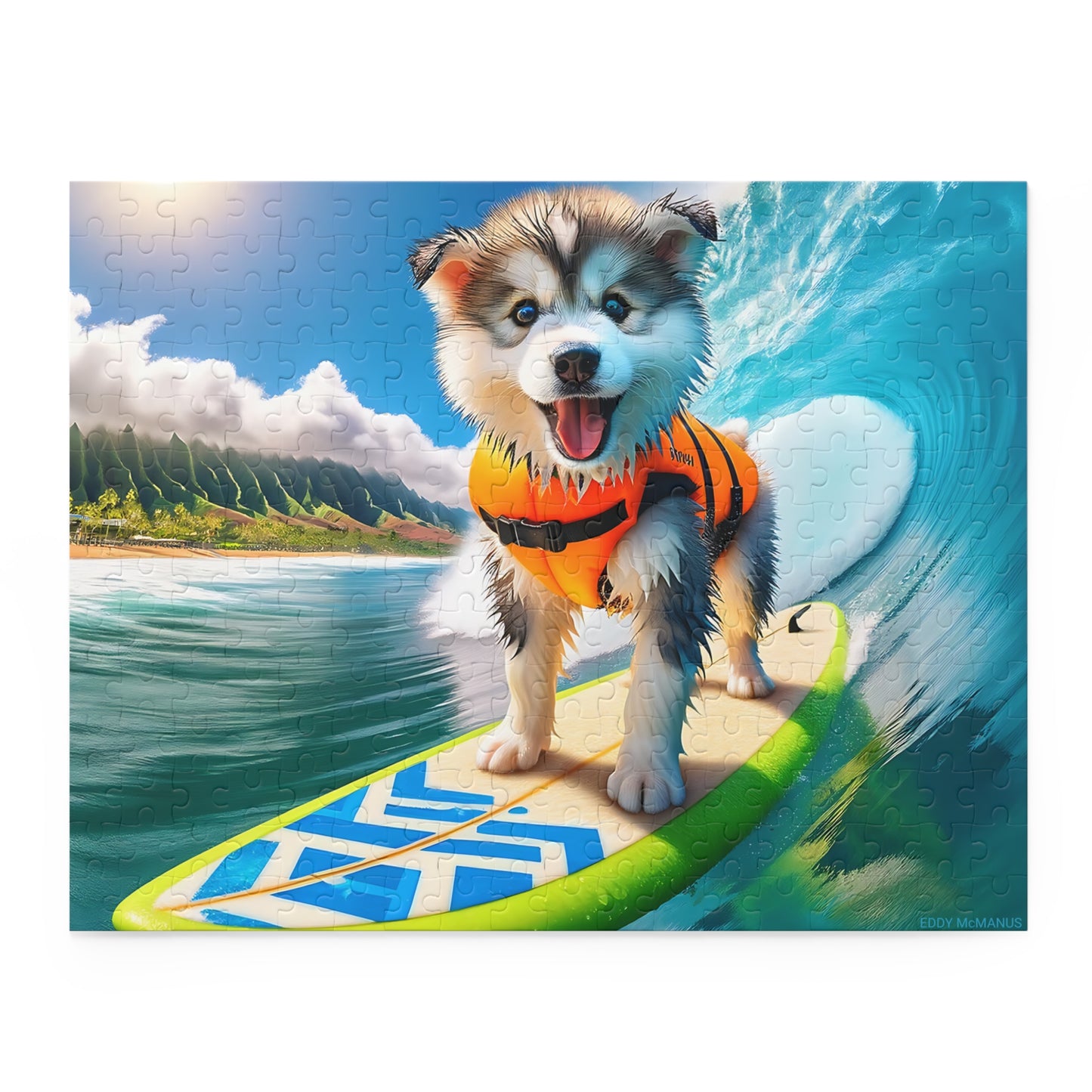 Surf Pups! Surfing Husky Puppy Puzzle 2 - (120, 252, 500-Piece)