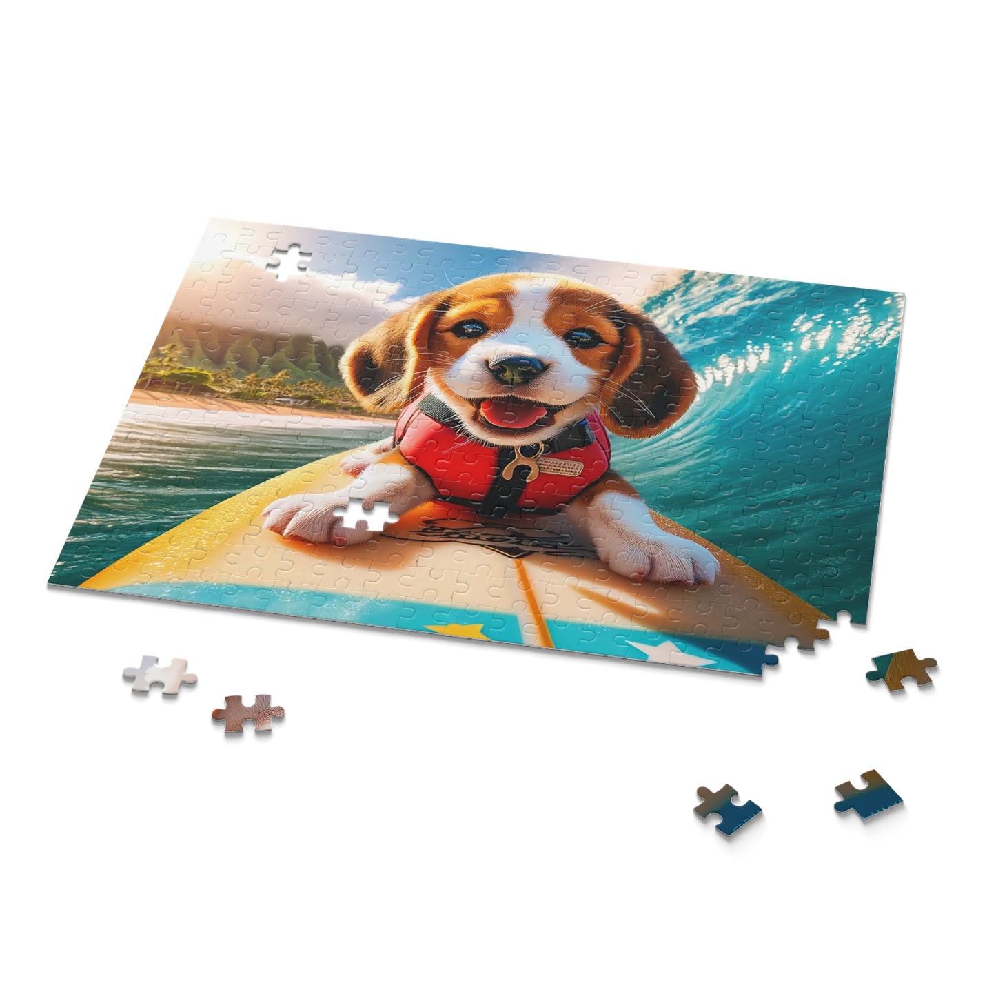 Surf Pups! Surfing Beagle Puppy Puzzle 10 (120, 252, 500-Piece)
