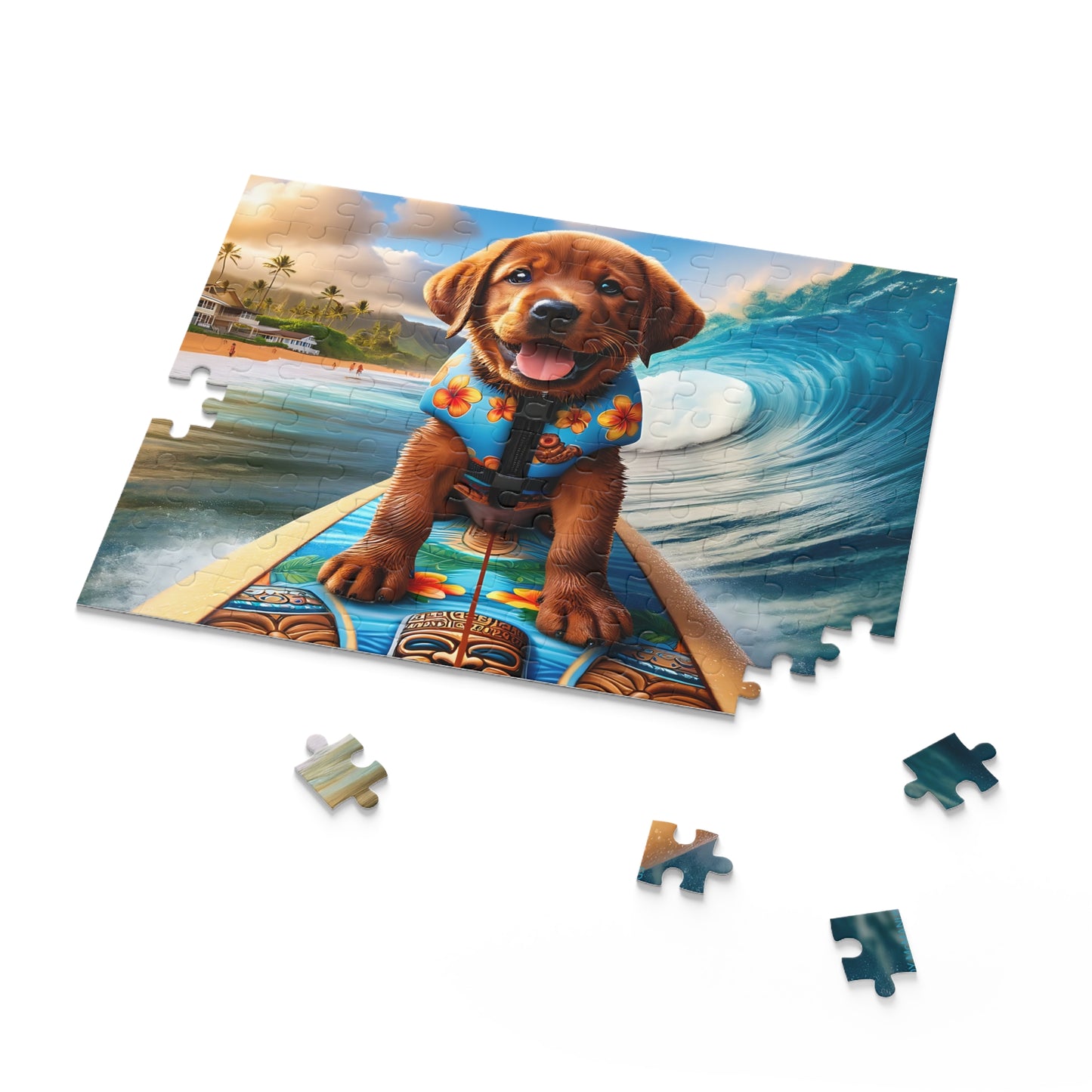 Surf Pups! Surfing Labrador Puppy Puzzle 8 - (120, 252, 500-Piece)