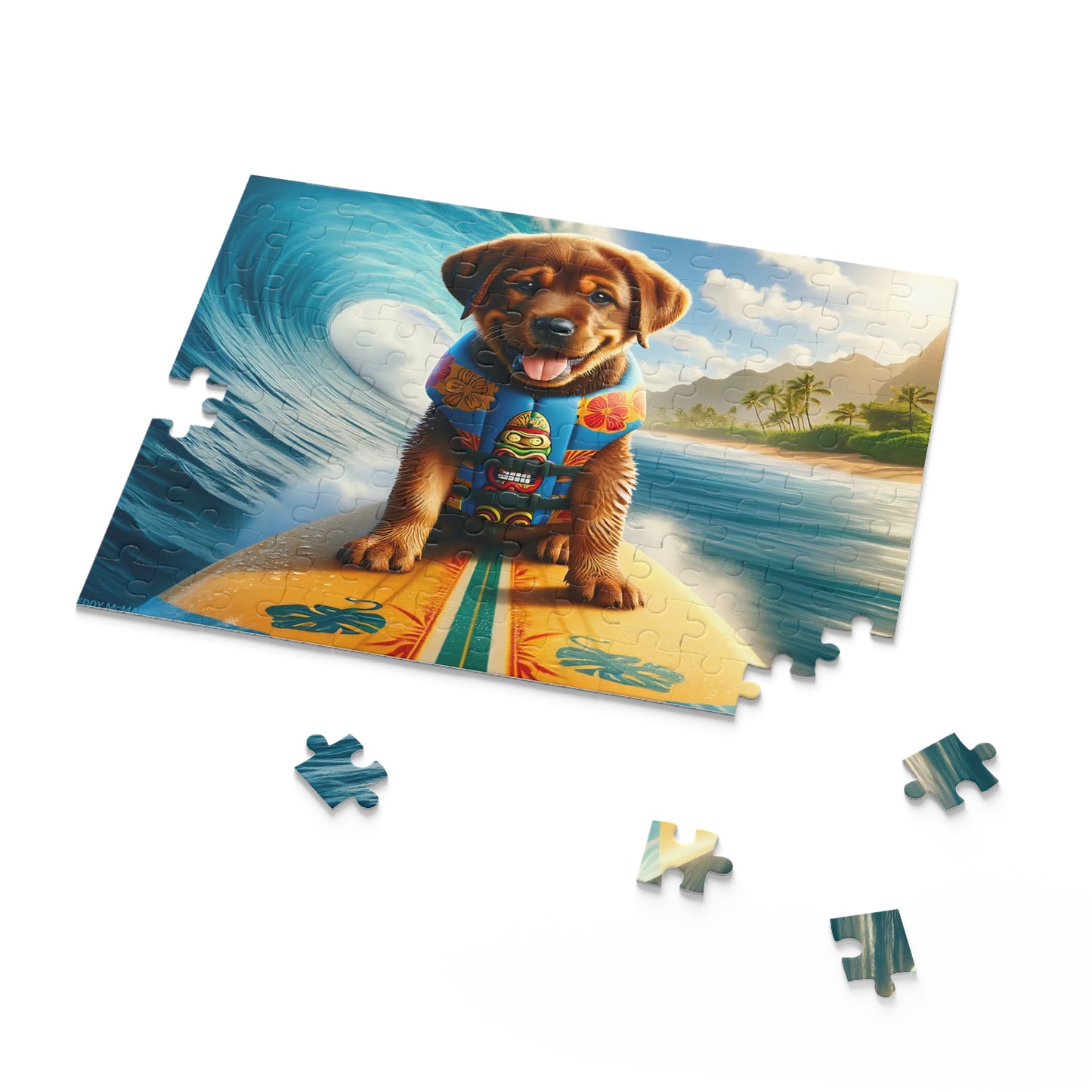 Surf Pups! Surfing Labrador Puppy Puzzle 12 - (120, 252, 500-Piece)