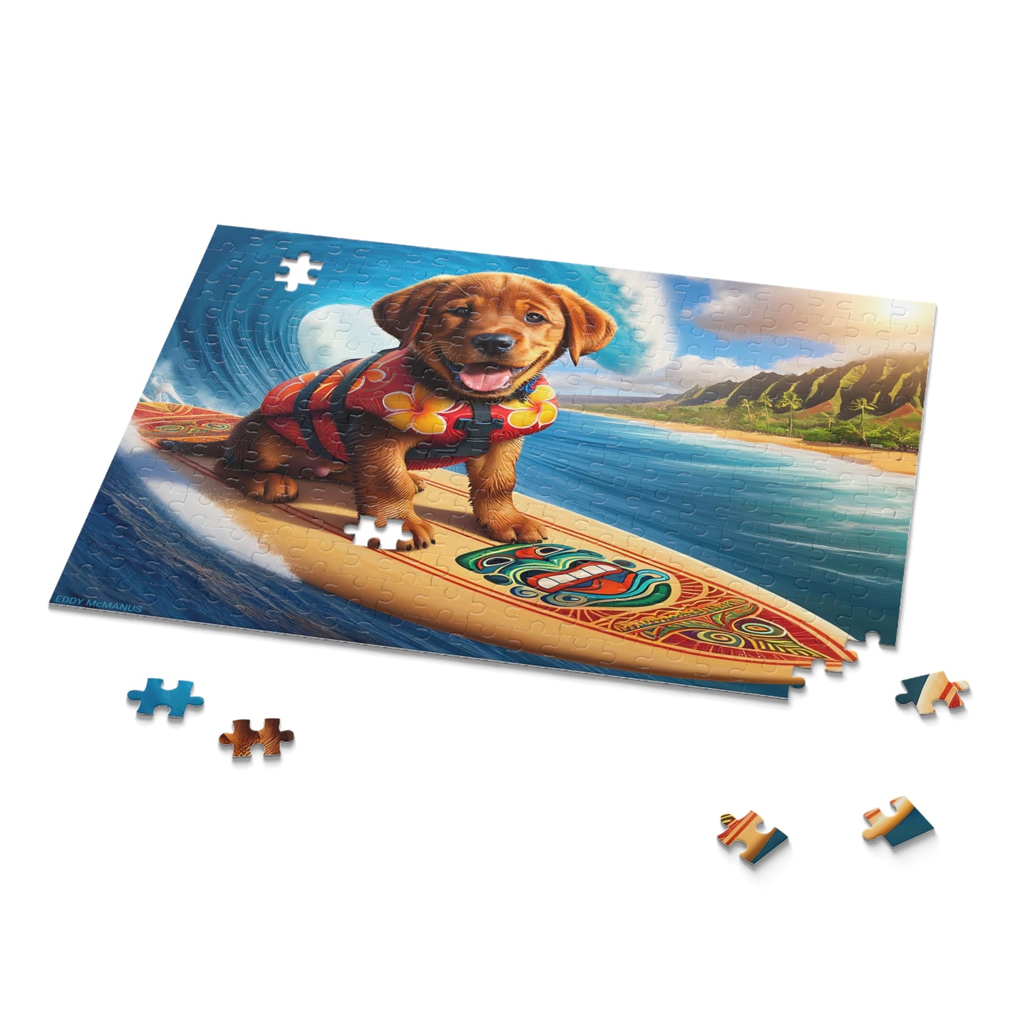 Surf Pups! Surfing Labrador Puppy Puzzle 11 - (120, 252, 500-Piece)