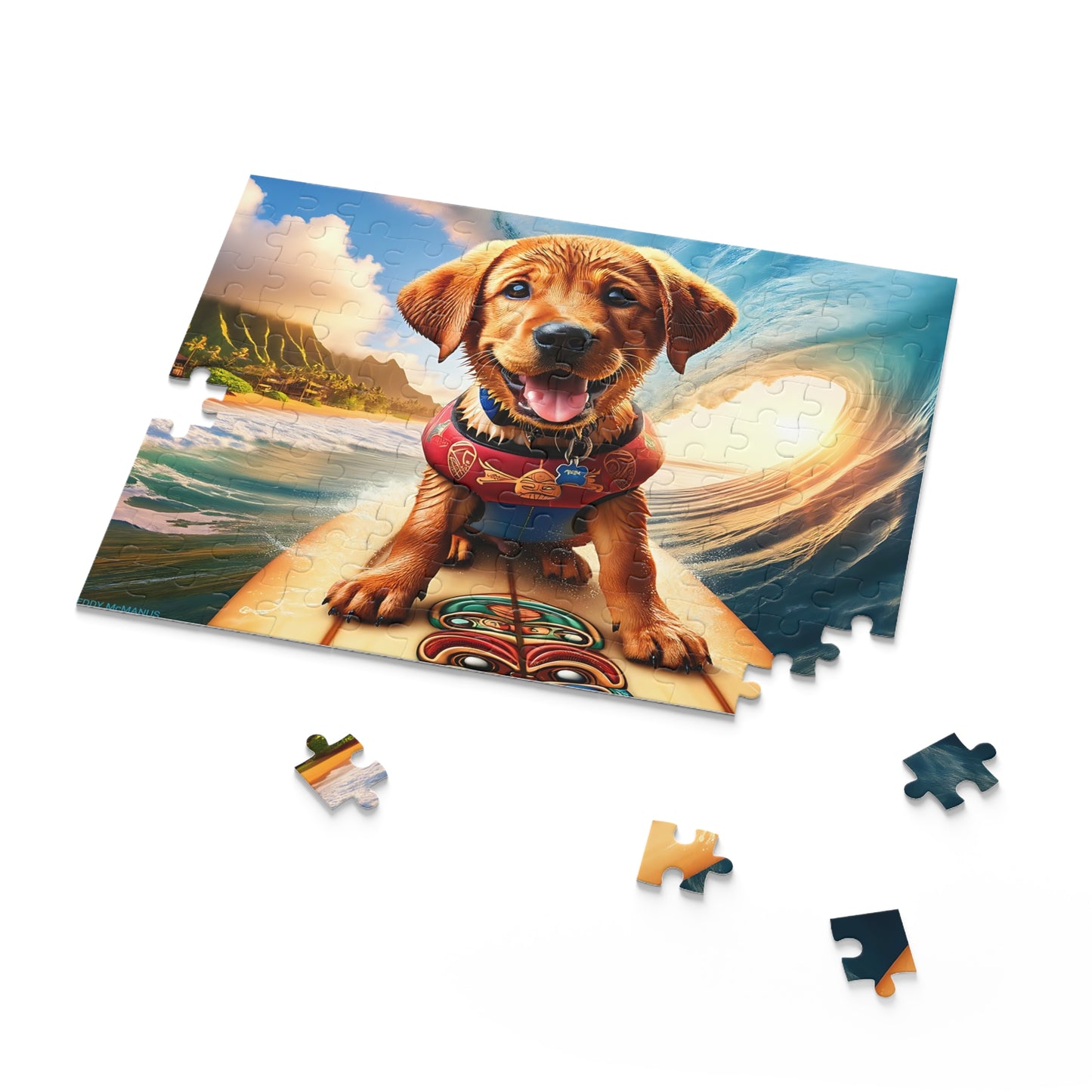 Surf Pups! Surfing Labrador Puppy Puzzle 9 - (120, 252, 500-Piece)