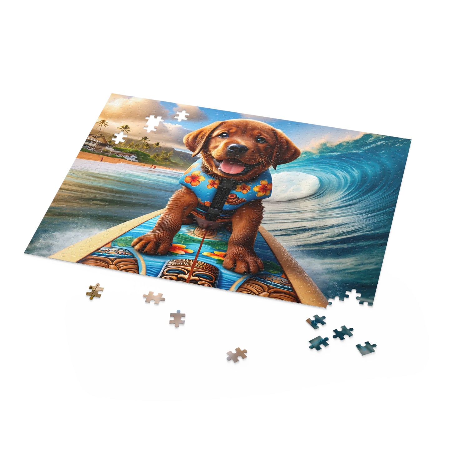 Surf Pups! Surfing Labrador Puppy Puzzle 8 - (120, 252, 500-Piece)