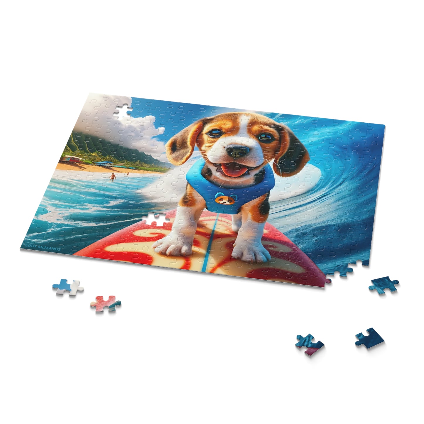 Surf Pups! Surfing Beagle Puppy Puzzle 4 (120, 252, 500-Piece)