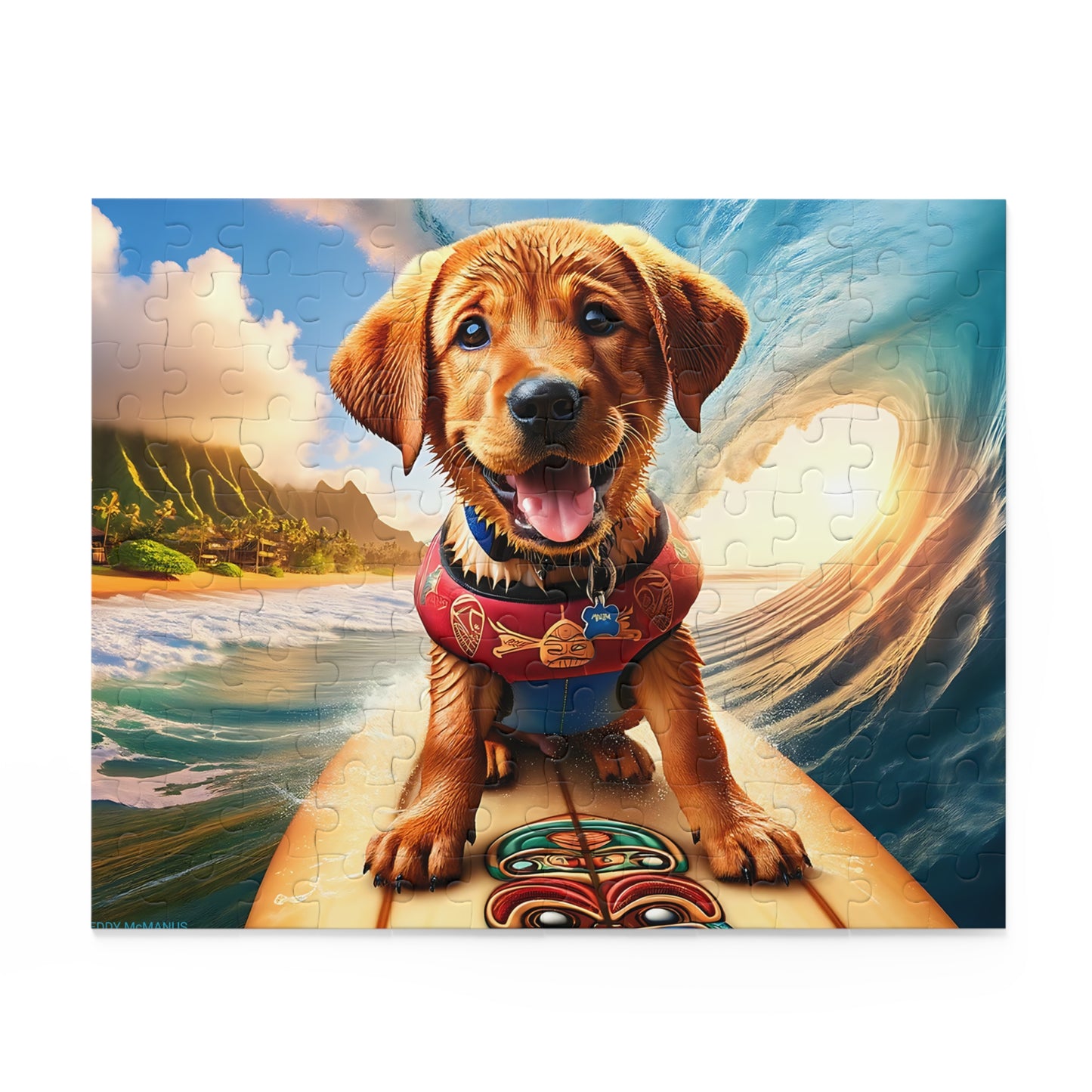 Surf Pups! Surfing Labrador Puppy Puzzle 9 - (120, 252, 500-Piece)