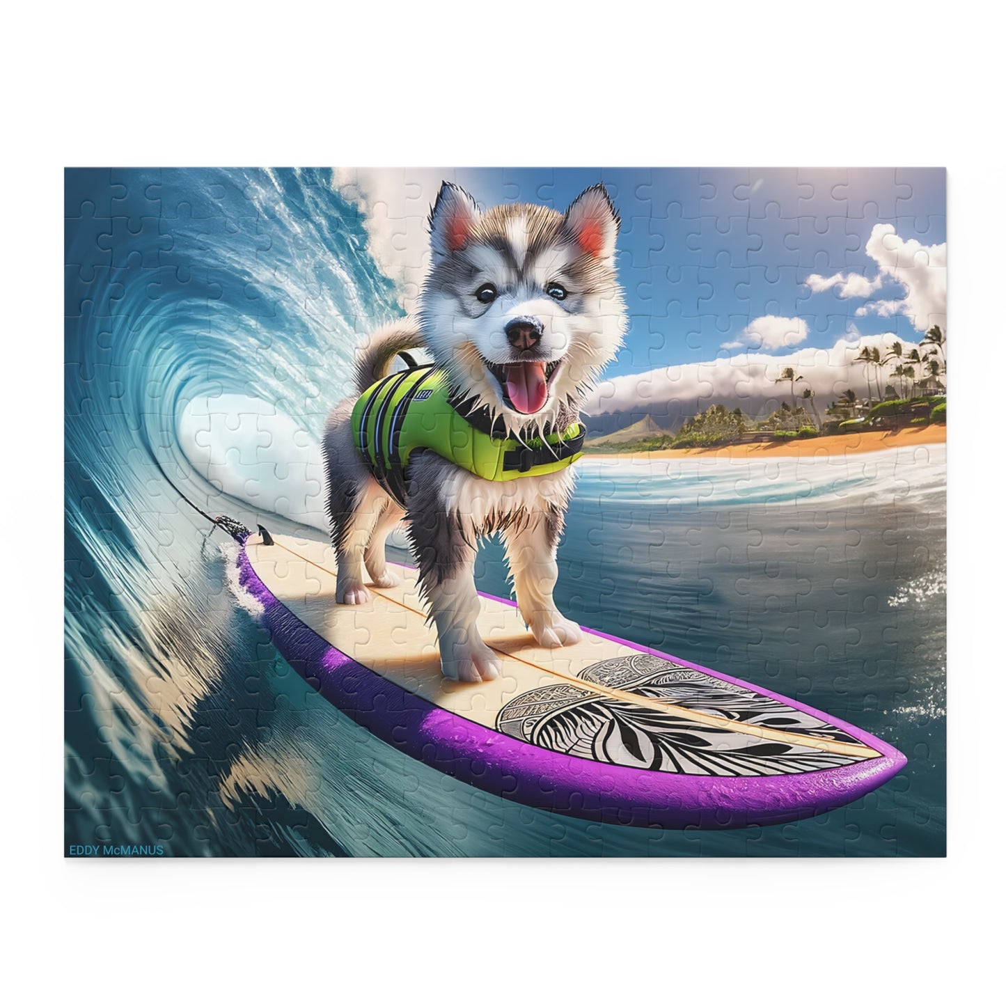 Surf Pups! Surfing Husky Puppy Puzzle 4 - (120, 252, 500-Piece)
