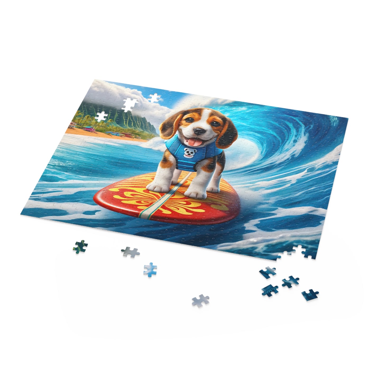 Surf Pups! Surfing Beagle Puppy Puzzle 3 (120, 252, 500-Piece)