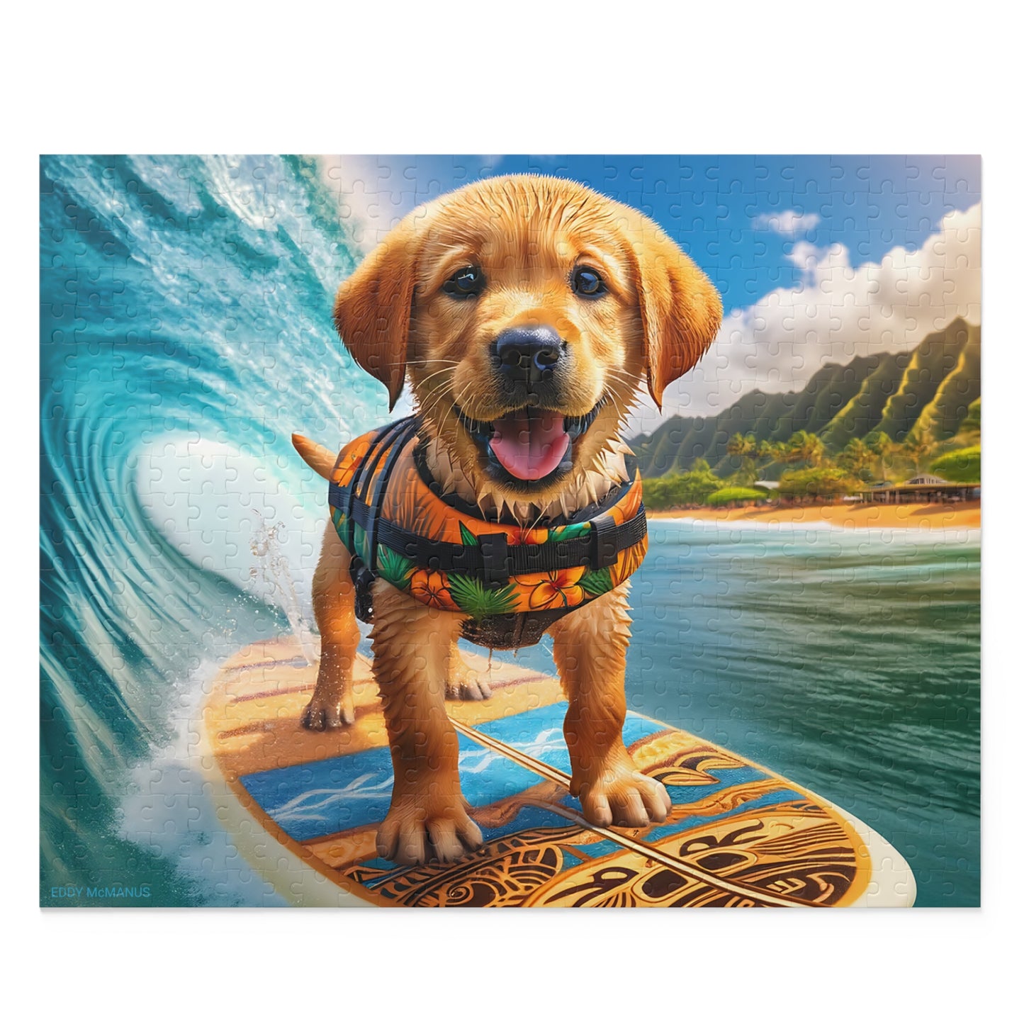 Surf Pups! Surfing Labrador Puppy Puzzle 1 - (120, 252, 500-Piece)
