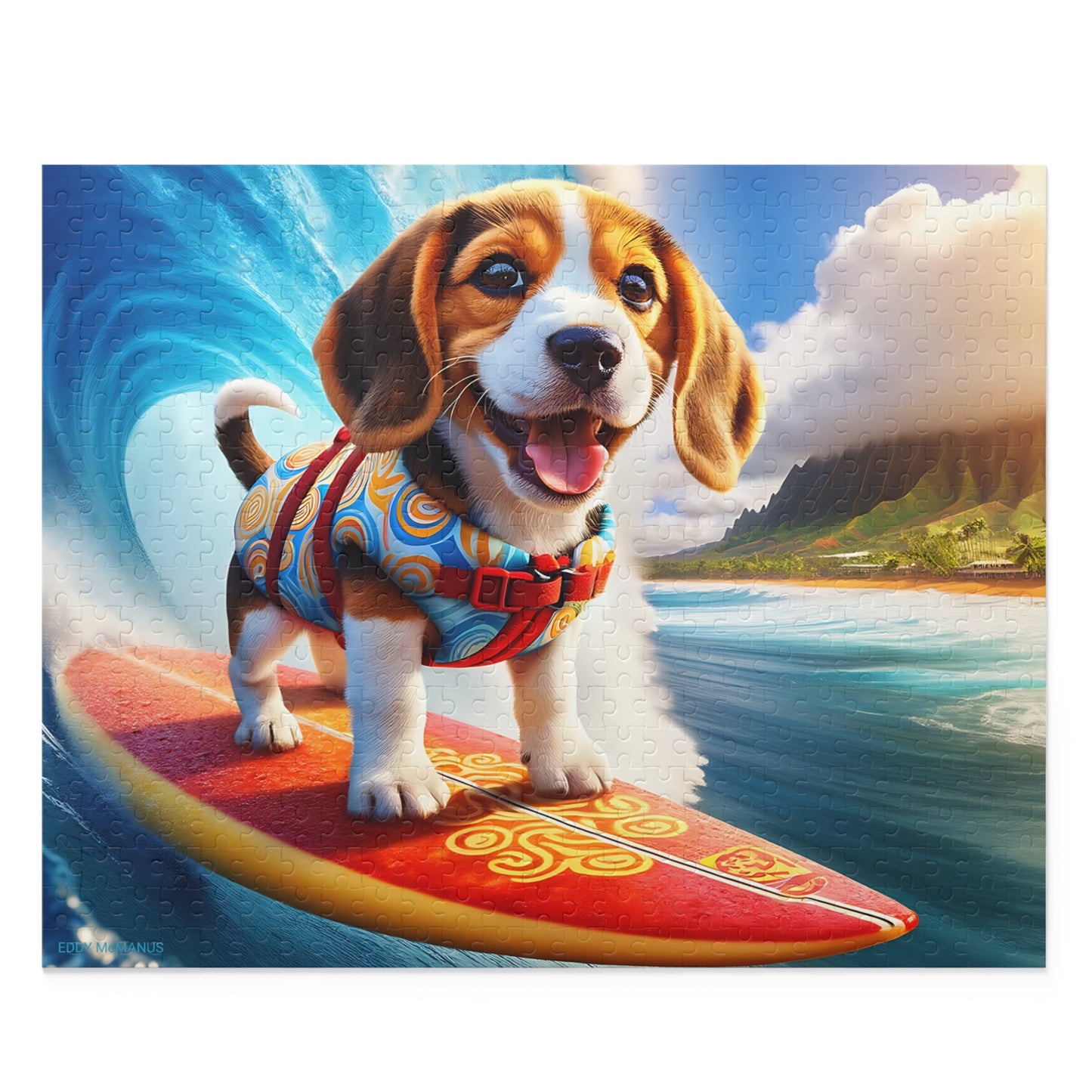 Surf Pups! Surfing Beagle Puppy Puzzle 2 (120, 252, 500-Piece)