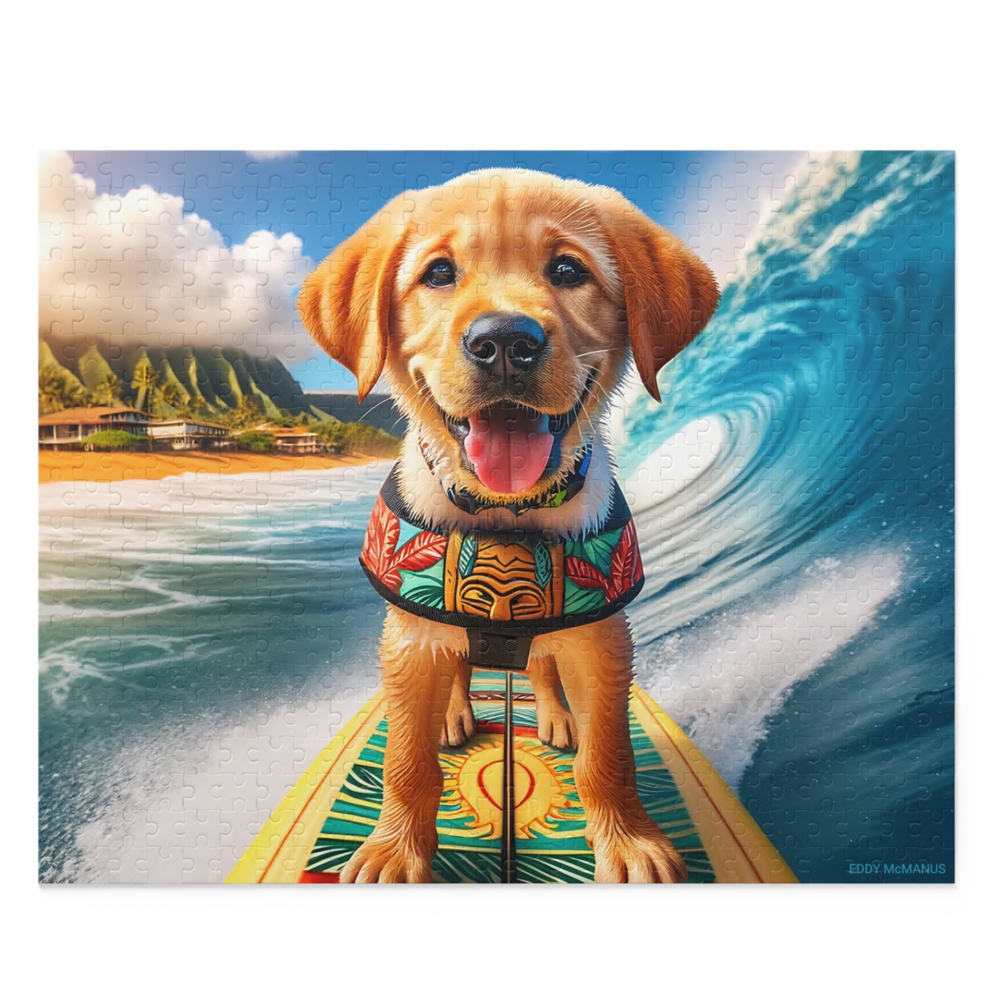 Surf Pups! Surfing Labrador Puppy Puzzle 3 - (120, 252, 500-Piece)