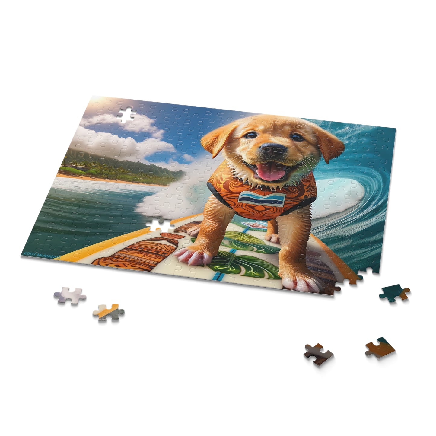 Surf Pups! Surfing Labrador Puppy Puzzle 2 - (120, 252, 500-Piece)