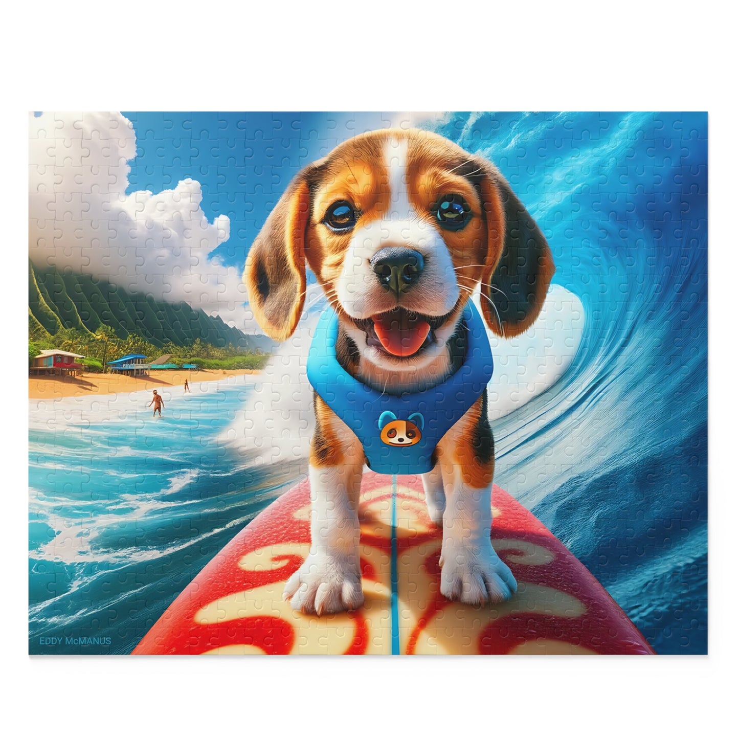 Surf Pups! Surfing Beagle Puppy Puzzle 4 (120, 252, 500-Piece)