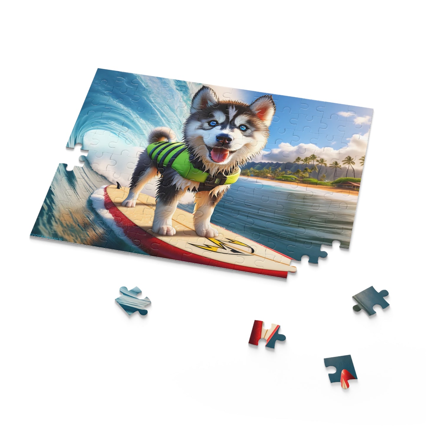 Surf Pups! Surfing Husky Puppy Puzzle 6 - (120, 252, 500-Piece)