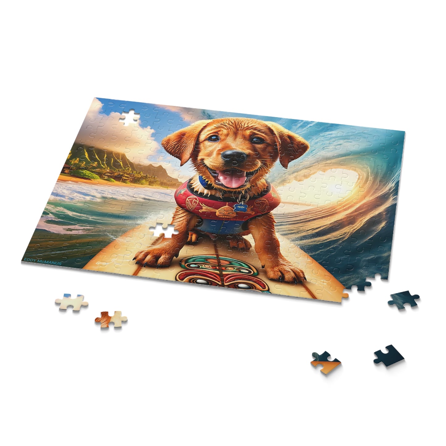 Surf Pups! Surfing Labrador Puppy Puzzle 9 - (120, 252, 500-Piece)
