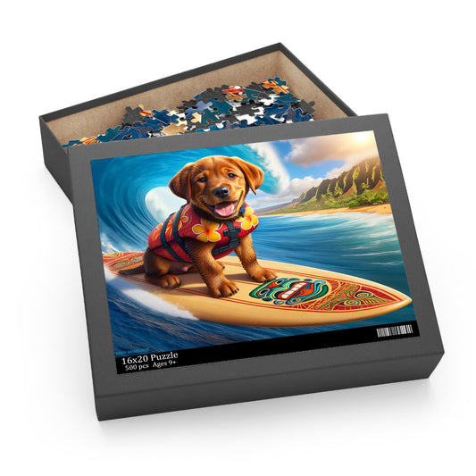 Surf Pups! Surfing Labrador Puppy Puzzle 11 - (120, 252, 500-Piece)