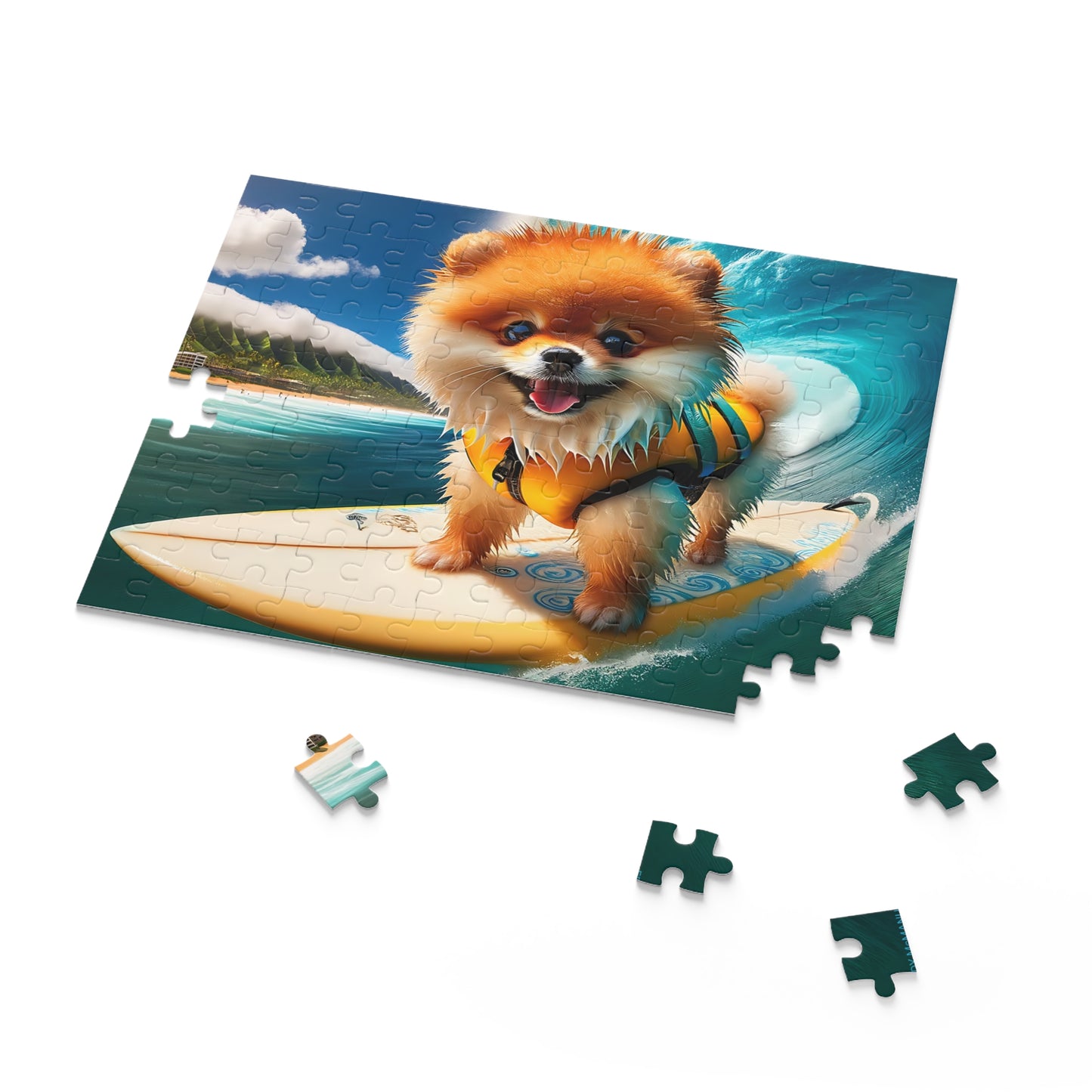Surf Pups! Surfing Pomeranian Puppy Puzzle 9 - (120, 252, 500-Piece)