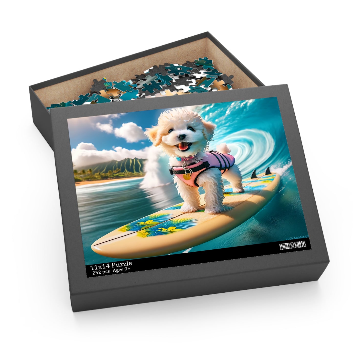 Surf Pups! Surfing Poodle Puppy Puzzle 6 - (120, 252, 500-Piece)