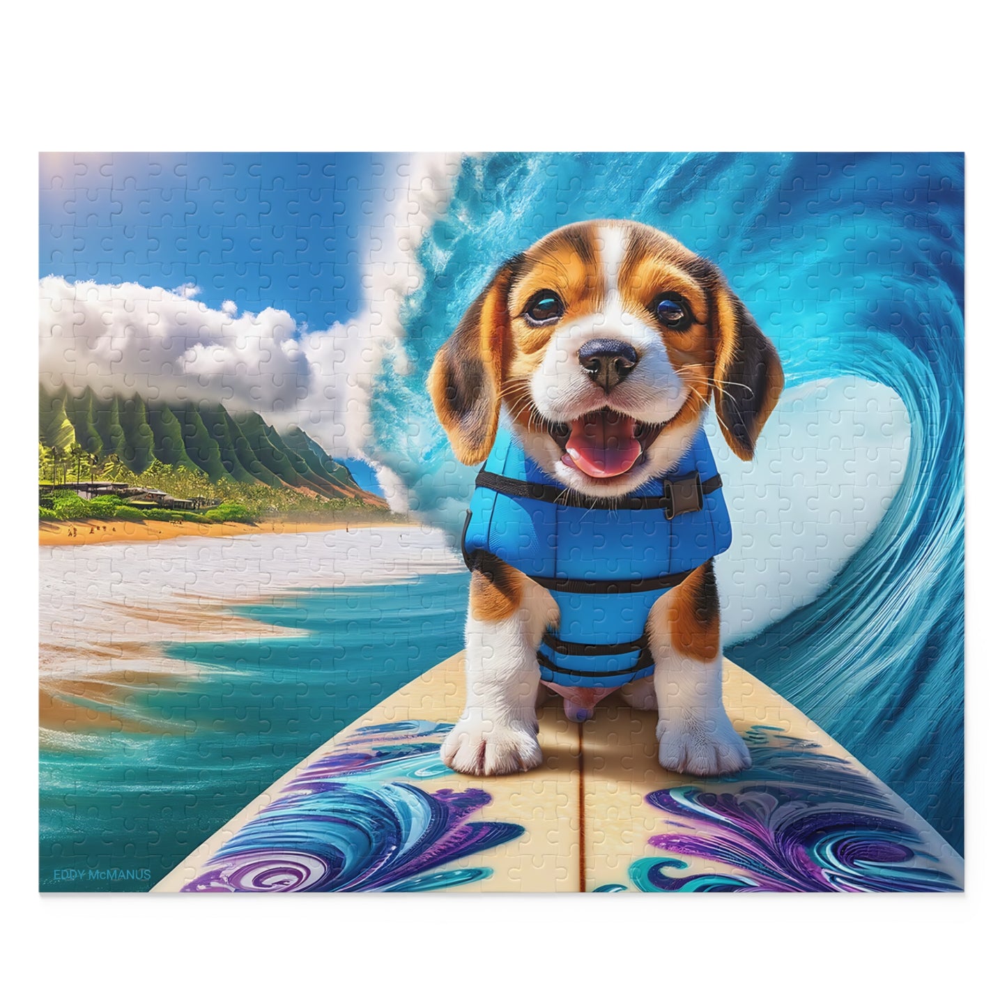 Surf Pups! Surfing Beagle Puppy Puzzle 9 (120, 252, 500-Piece)