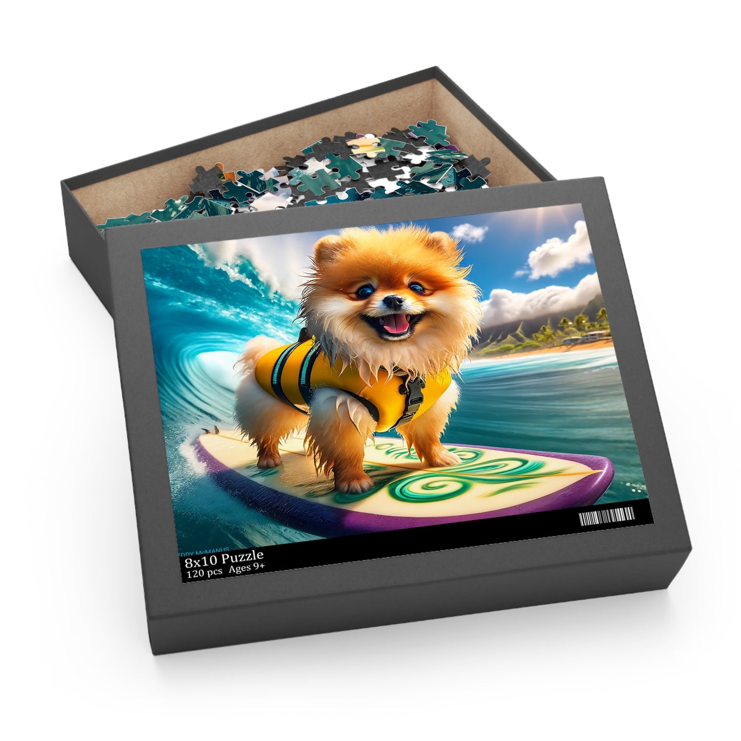 Surf Pups! Surfing Pomeranian Puppy Puzzle 6 - (120, 252, 500-Piece)
