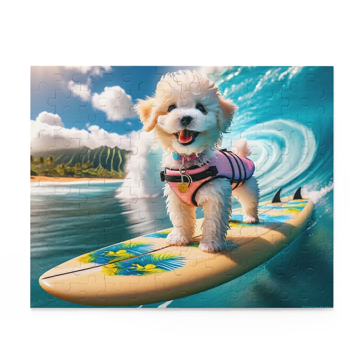 Surf Pups! Surfing Poodle Puppy Puzzle 6 - (120, 252, 500-Piece)