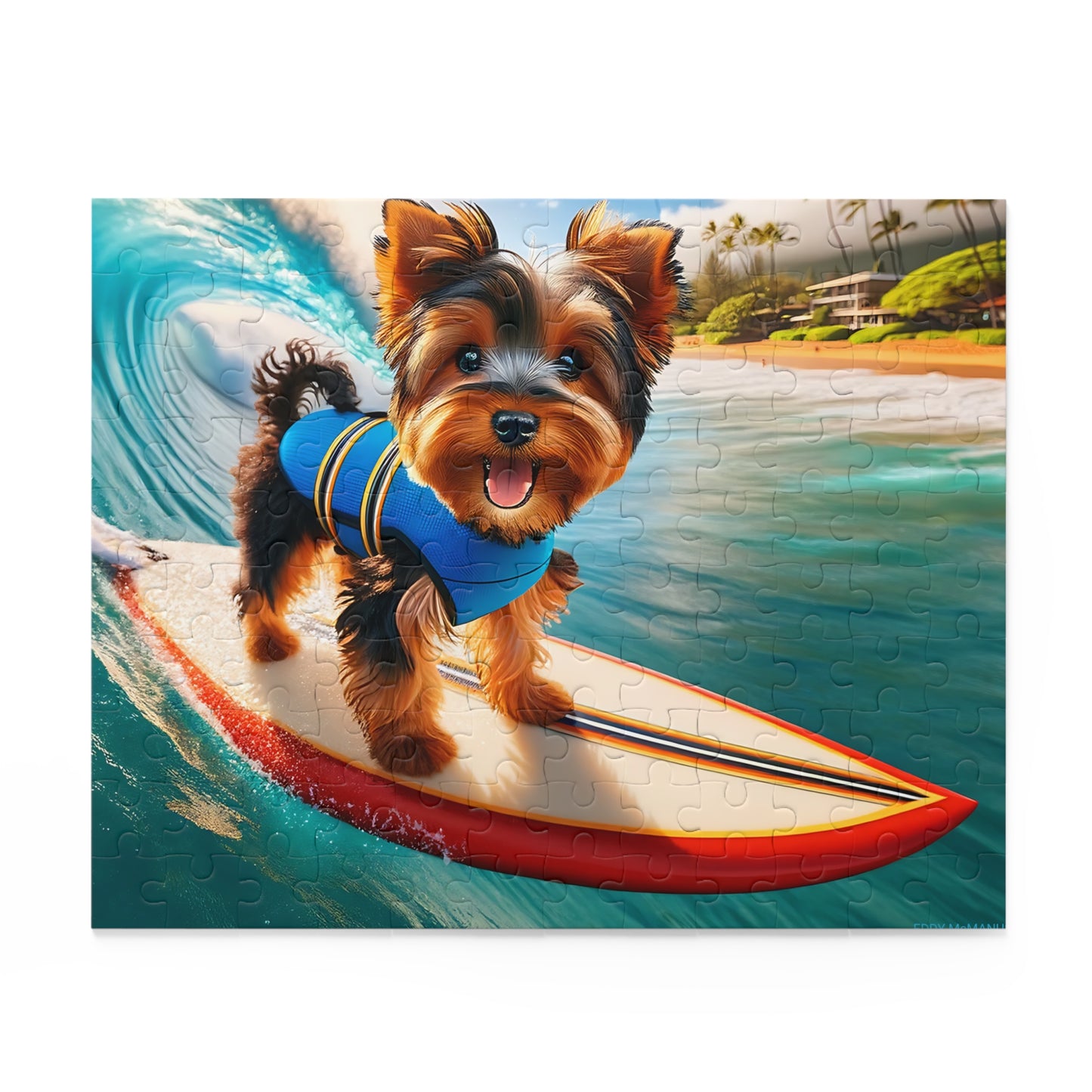 Surf Pups! Surfing Yorkie Puppy Puzzle 11 - (120, 252, 500-Piece)