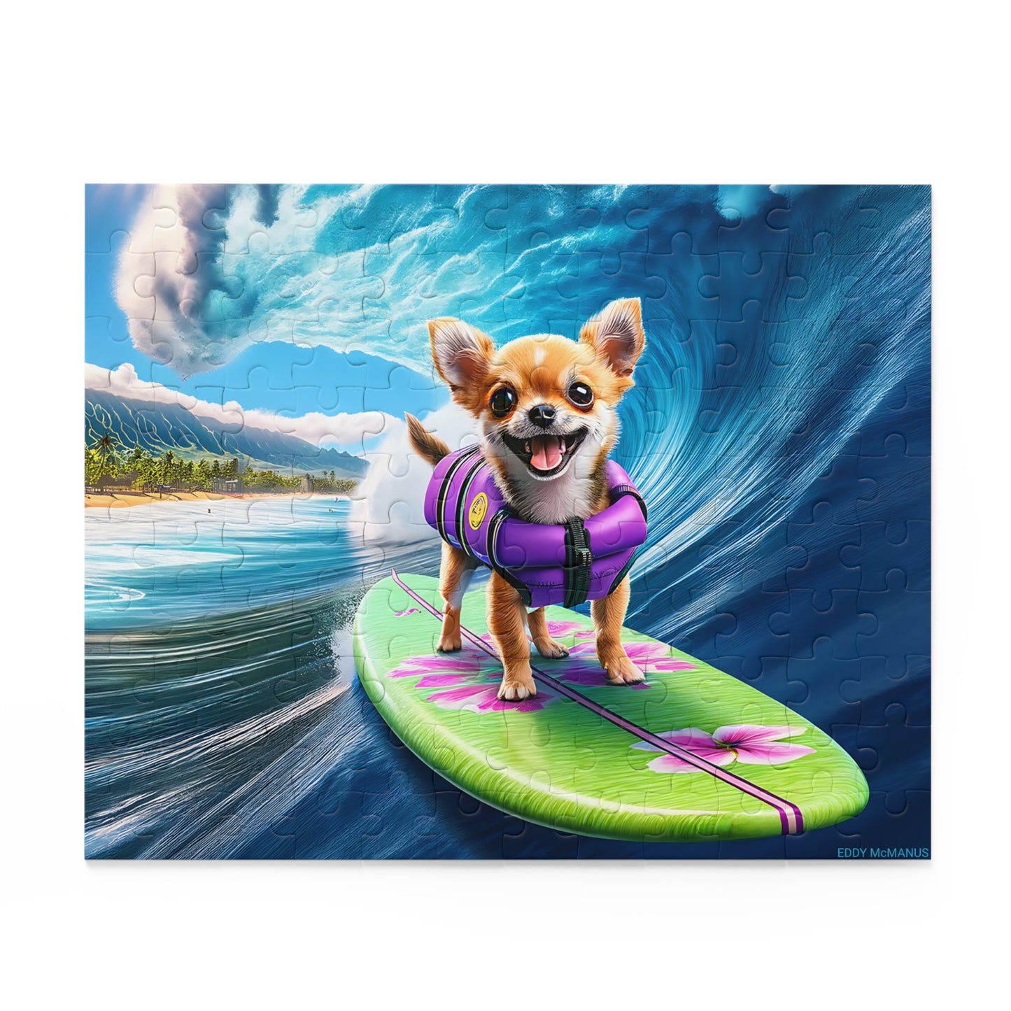 Surf Pups! Surfing Chihuahua Puppy Puzzle 2 - (120, 252, 500-Piece)