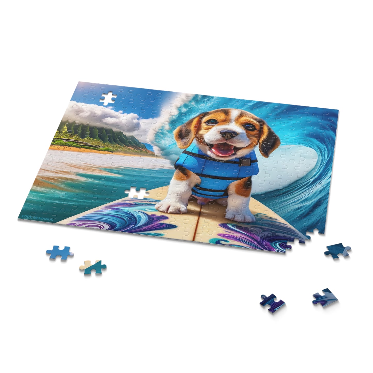 Surf Pups! Surfing Beagle Puppy Puzzle 9 (120, 252, 500-Piece)
