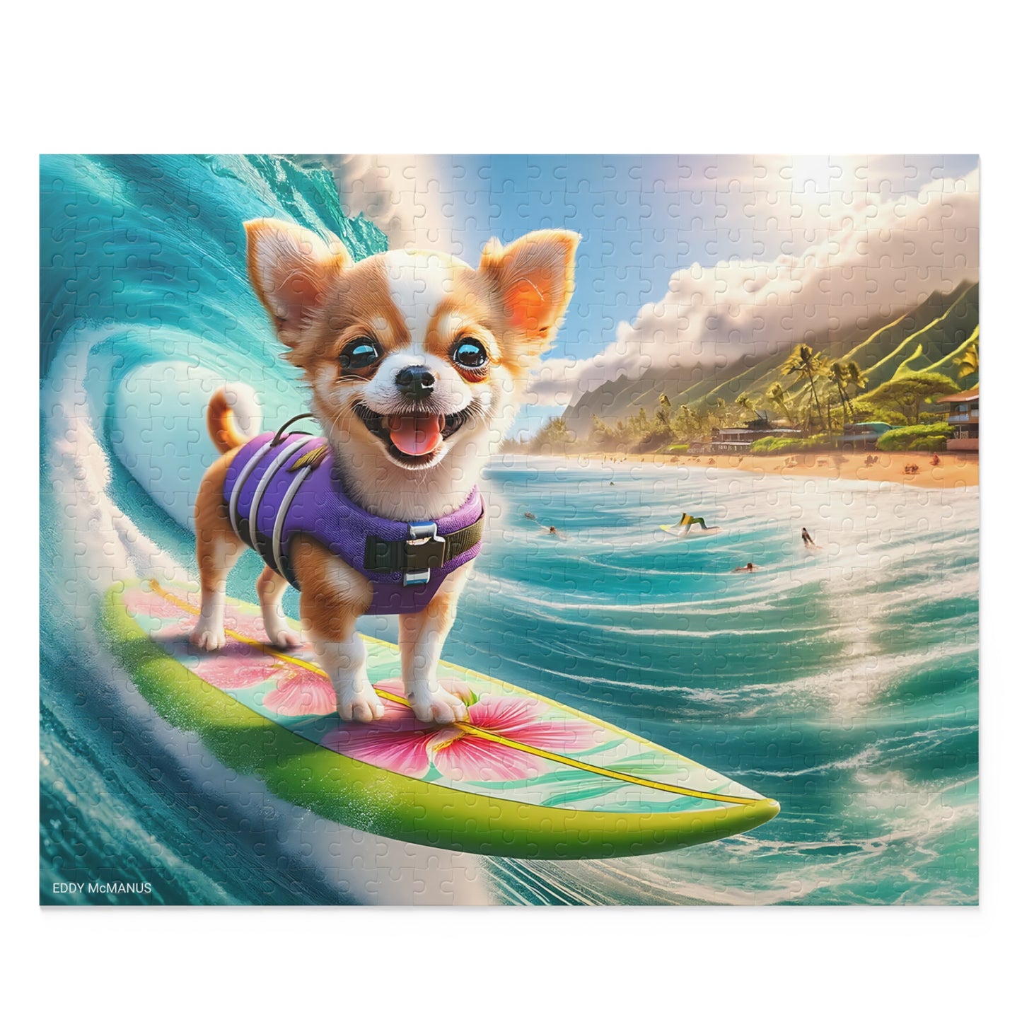 Surf Pups! Surfing Chihuahua Puppy Puzzle 11 - (120, 252, 500-Piece)