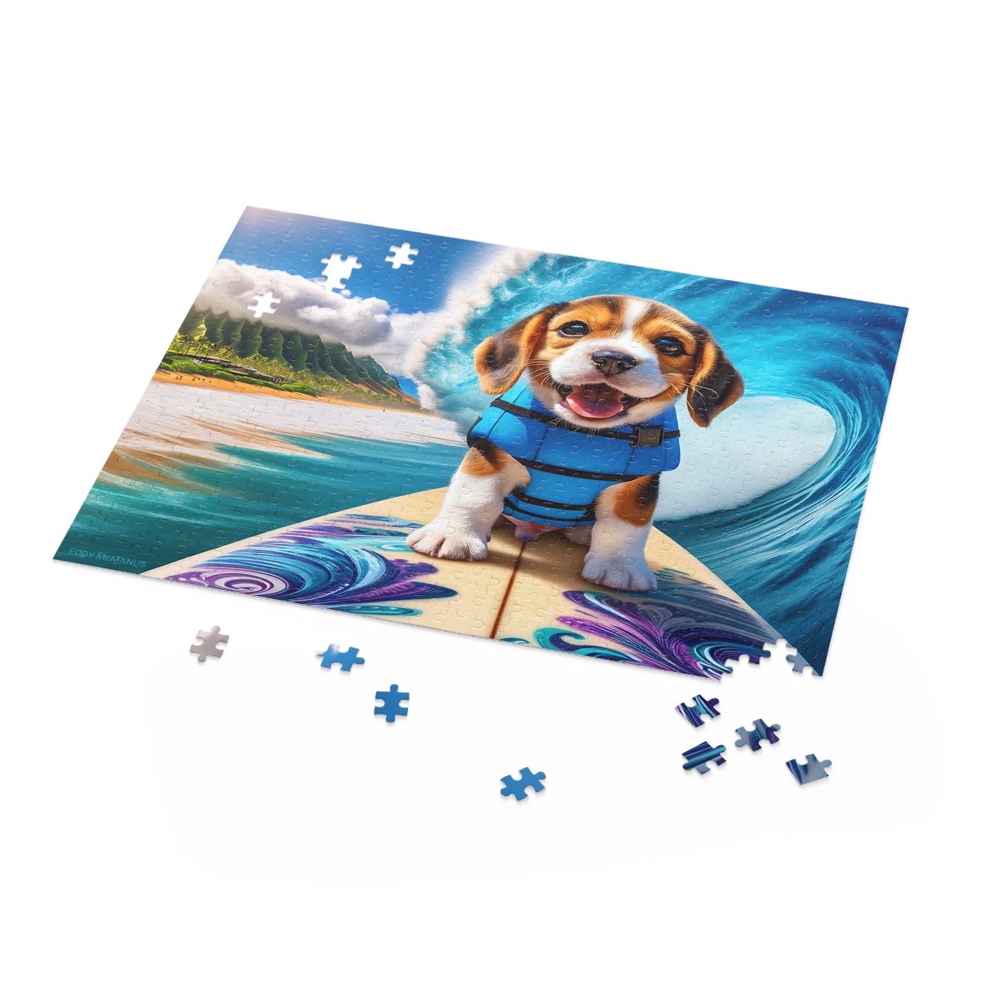 Surf Pups! Surfing Beagle Puppy Puzzle 9 (120, 252, 500-Piece)